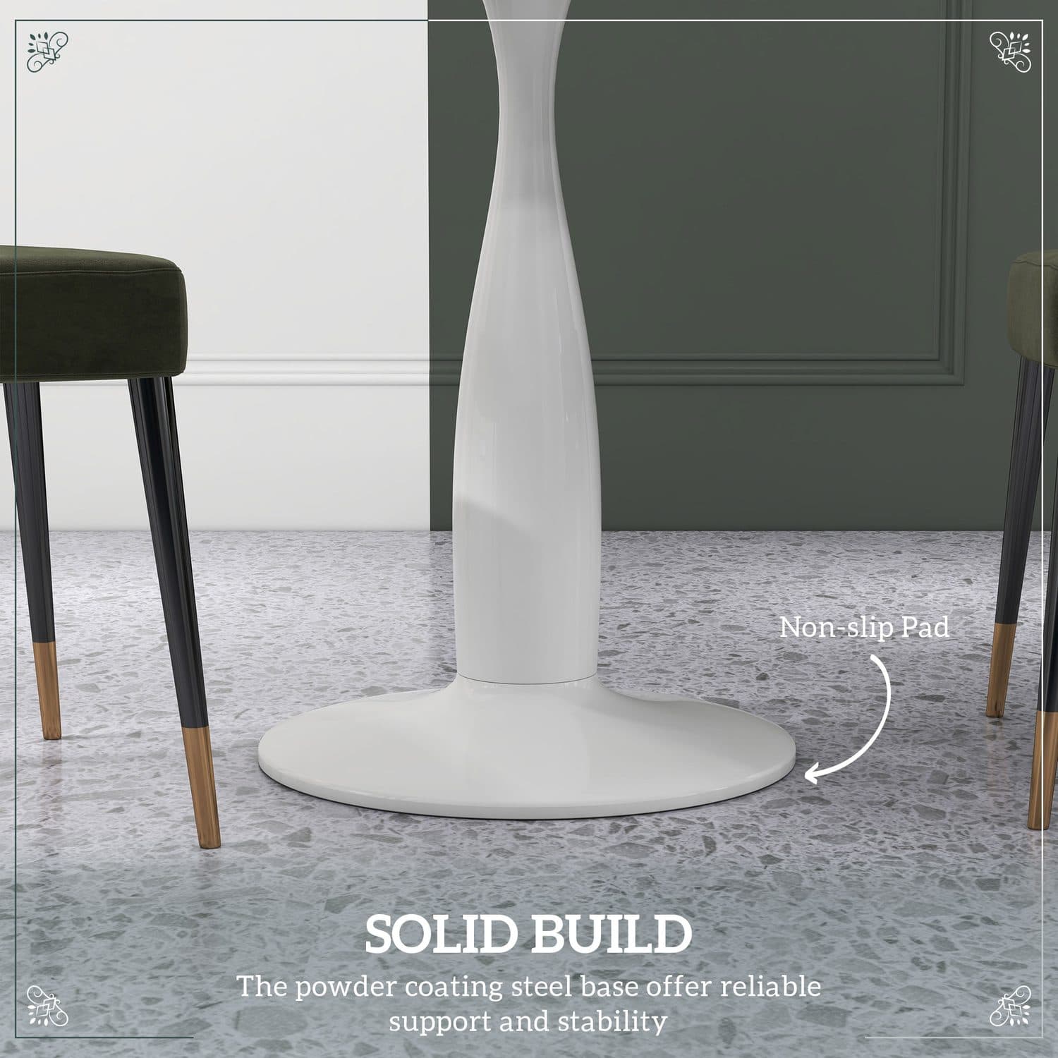 White Round Dining Table for Compact Dining Spaces - image 1