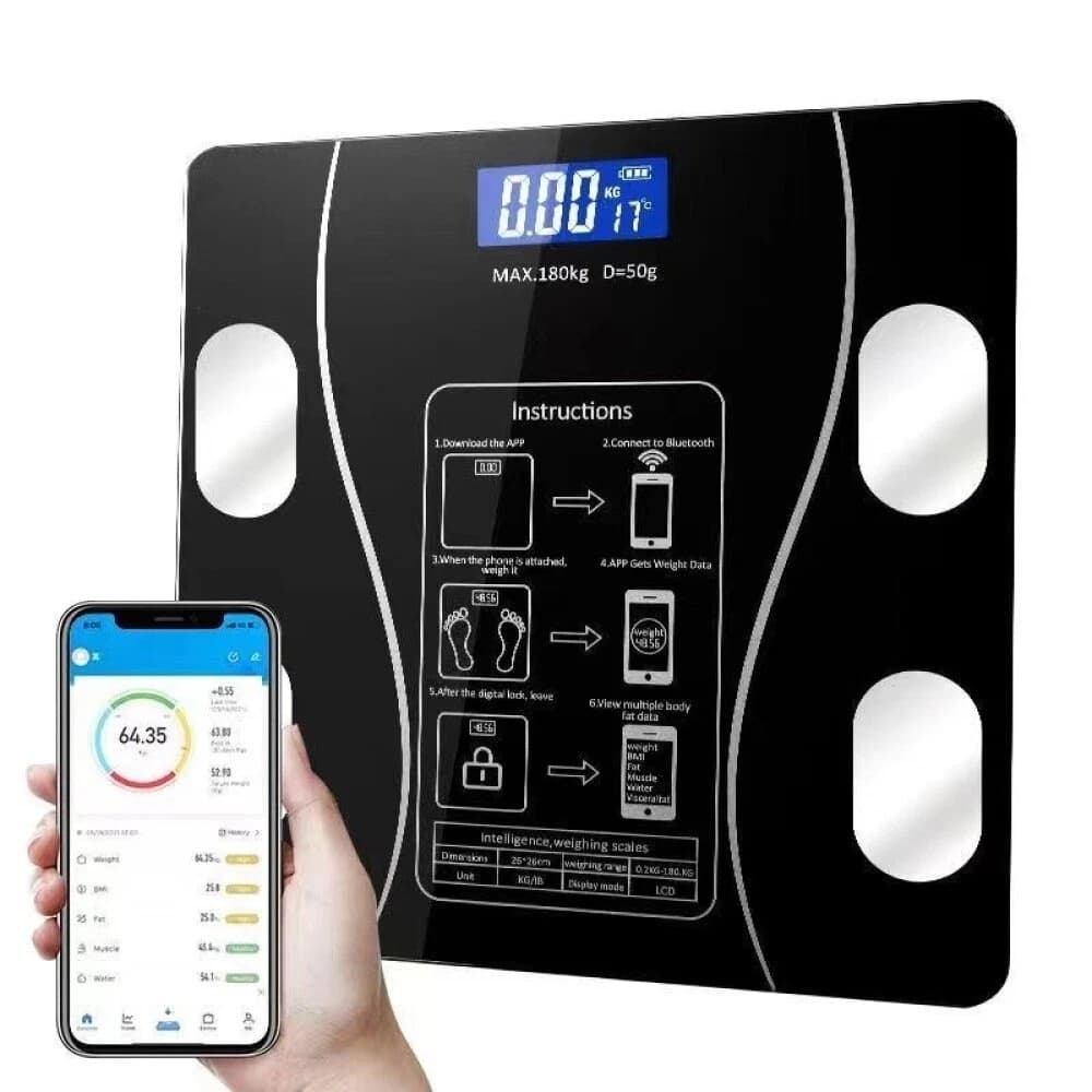 Bluetooth Bathroom Scale with Body Fat and BMI Analysis - Default
