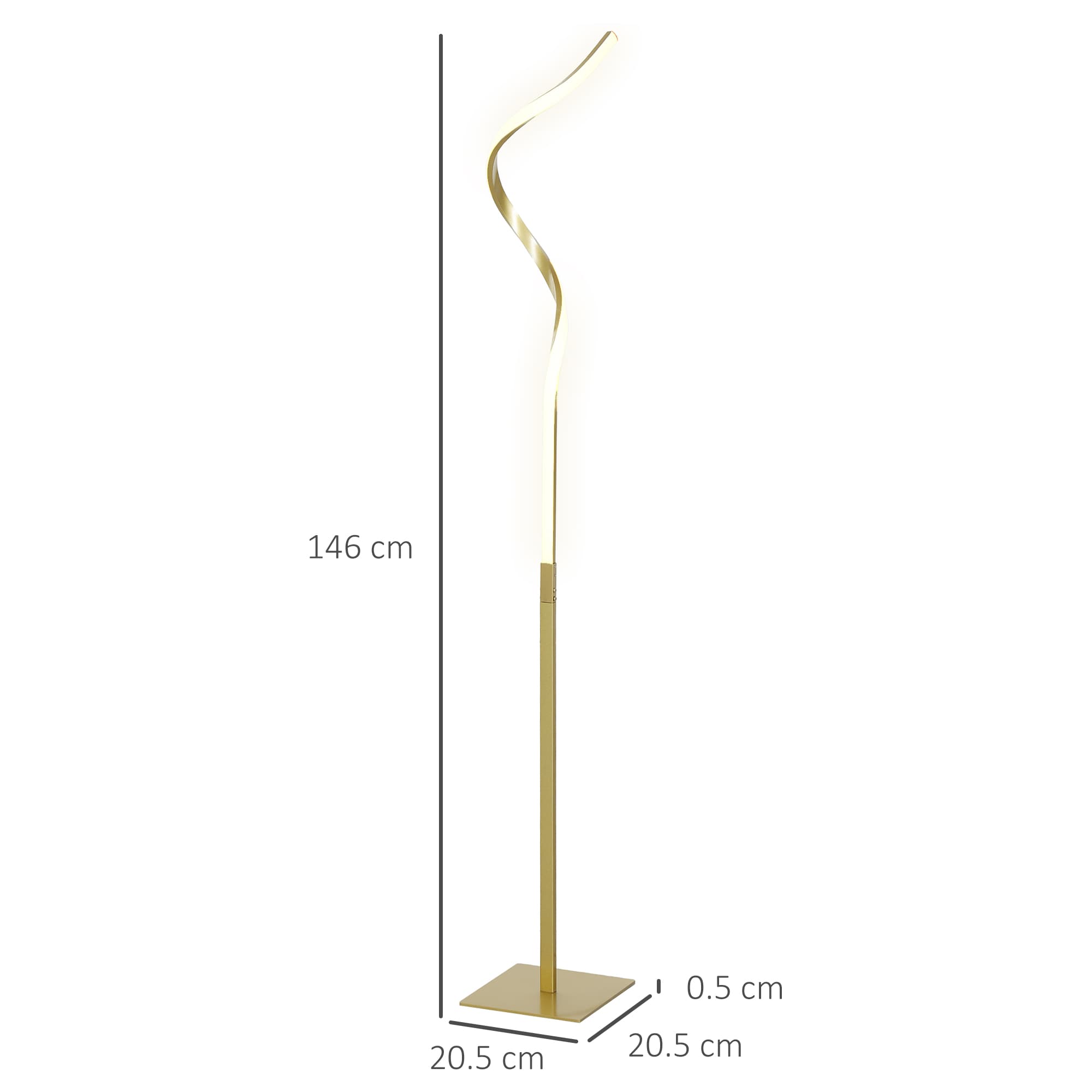 Gold Spiral LED Floor Lamp for Ambient Room Lighting - image 4