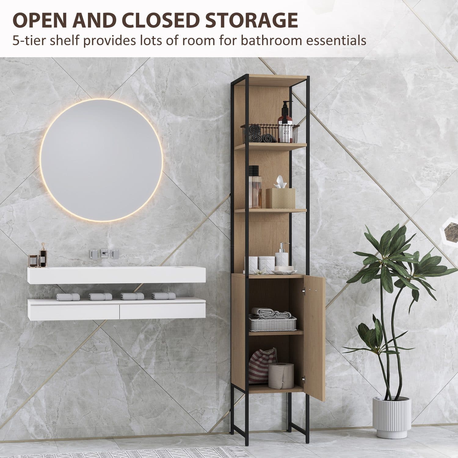 Tall Freestanding Bathroom Cabinet - image 4