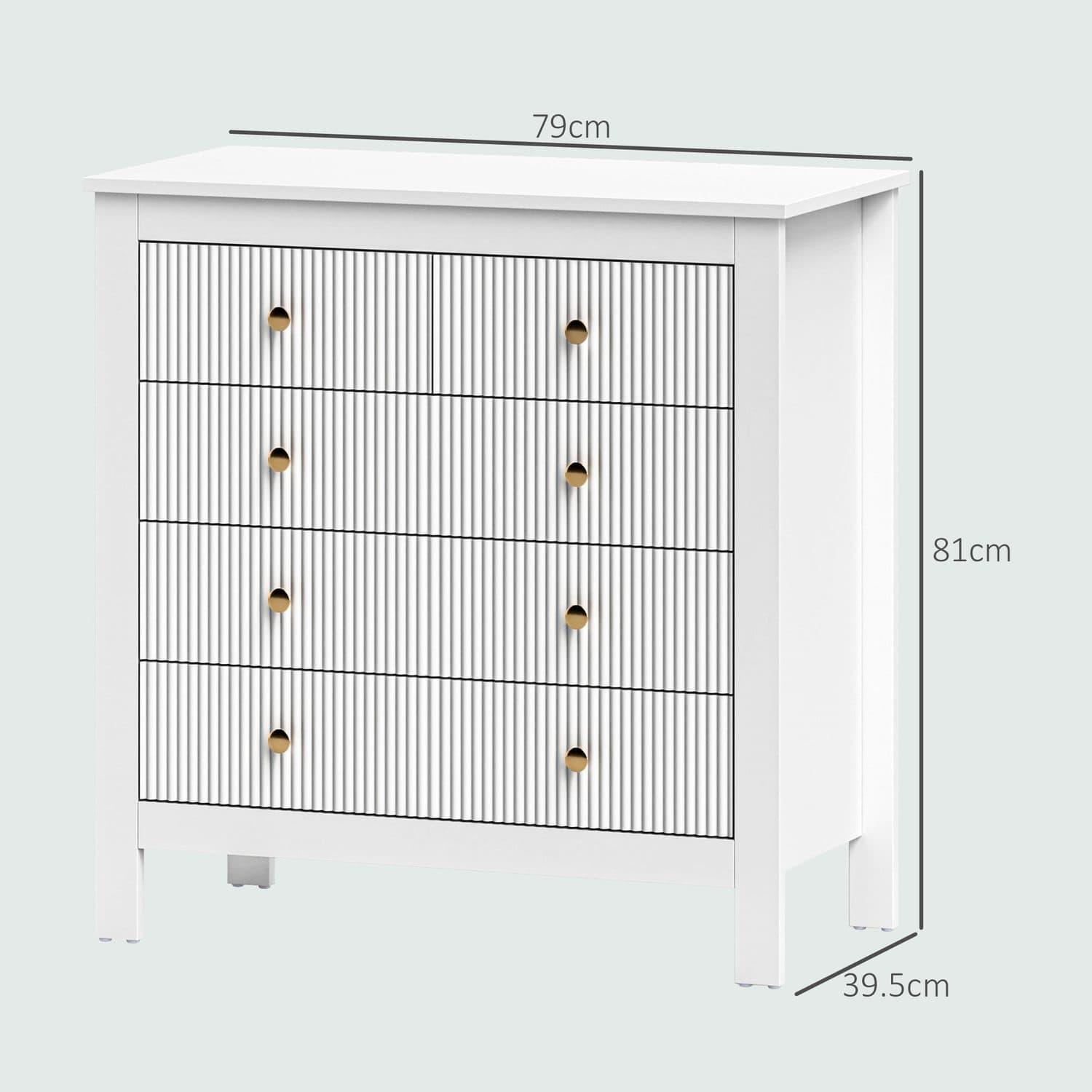 A Considered Chest of Drawers with Reeded Texture - image 3