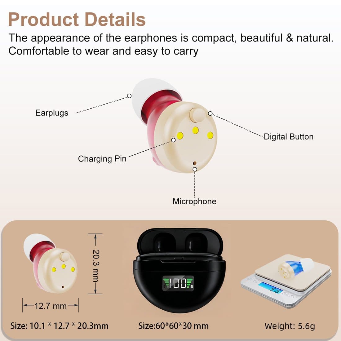 Rechargeable In-Ear Sound Amplifier Pair - image 2