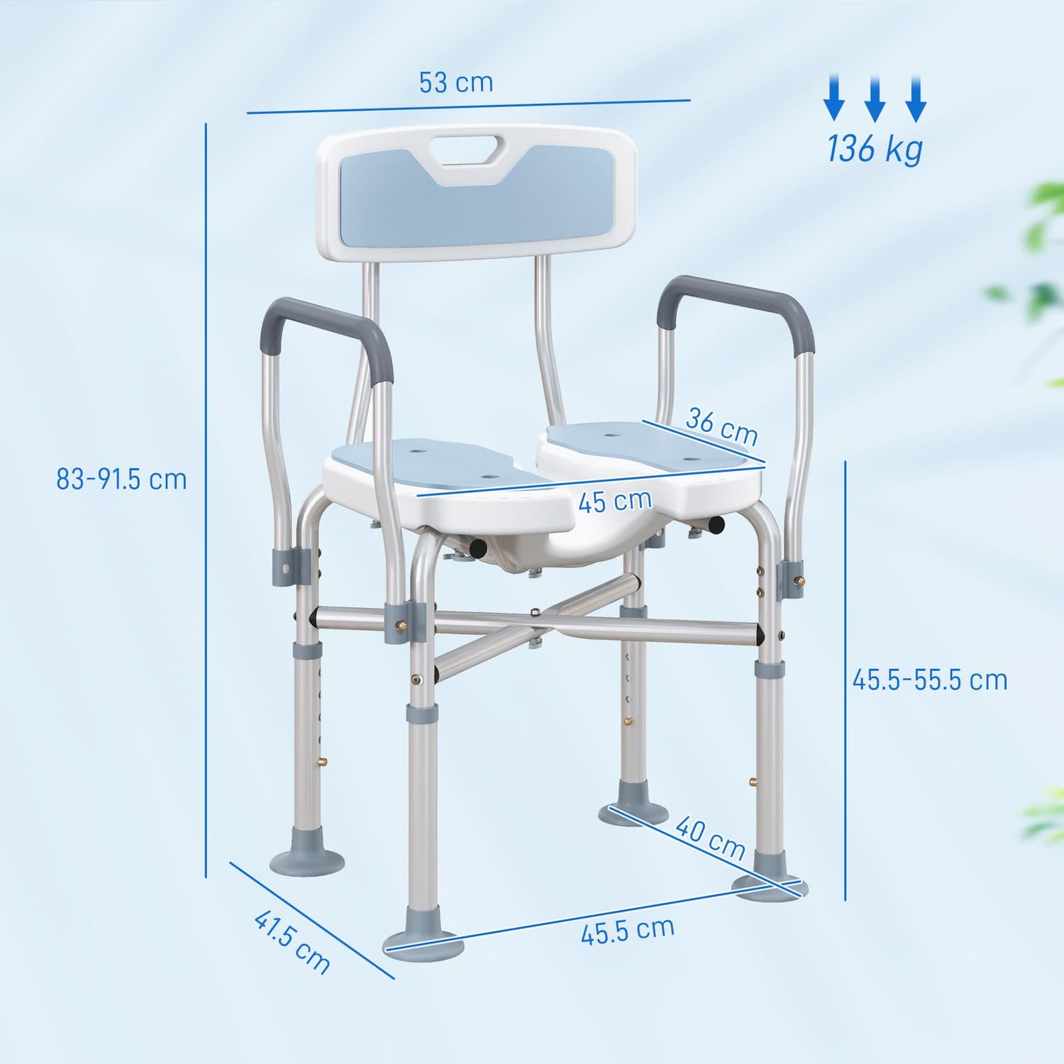Adjustable Padded Shower Chair for Safe, Effortless Bathing - image 5