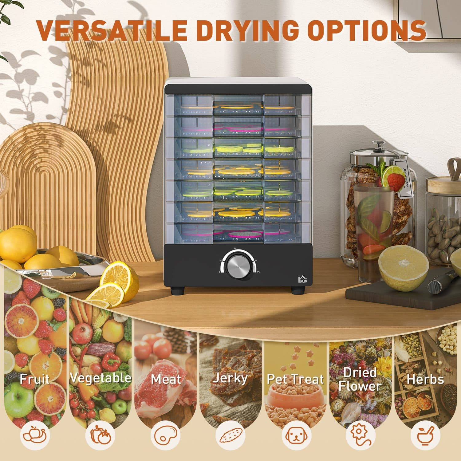 7-Tray Food Dehydrator — 40-70°C, Transparent Drawer Design - image 3