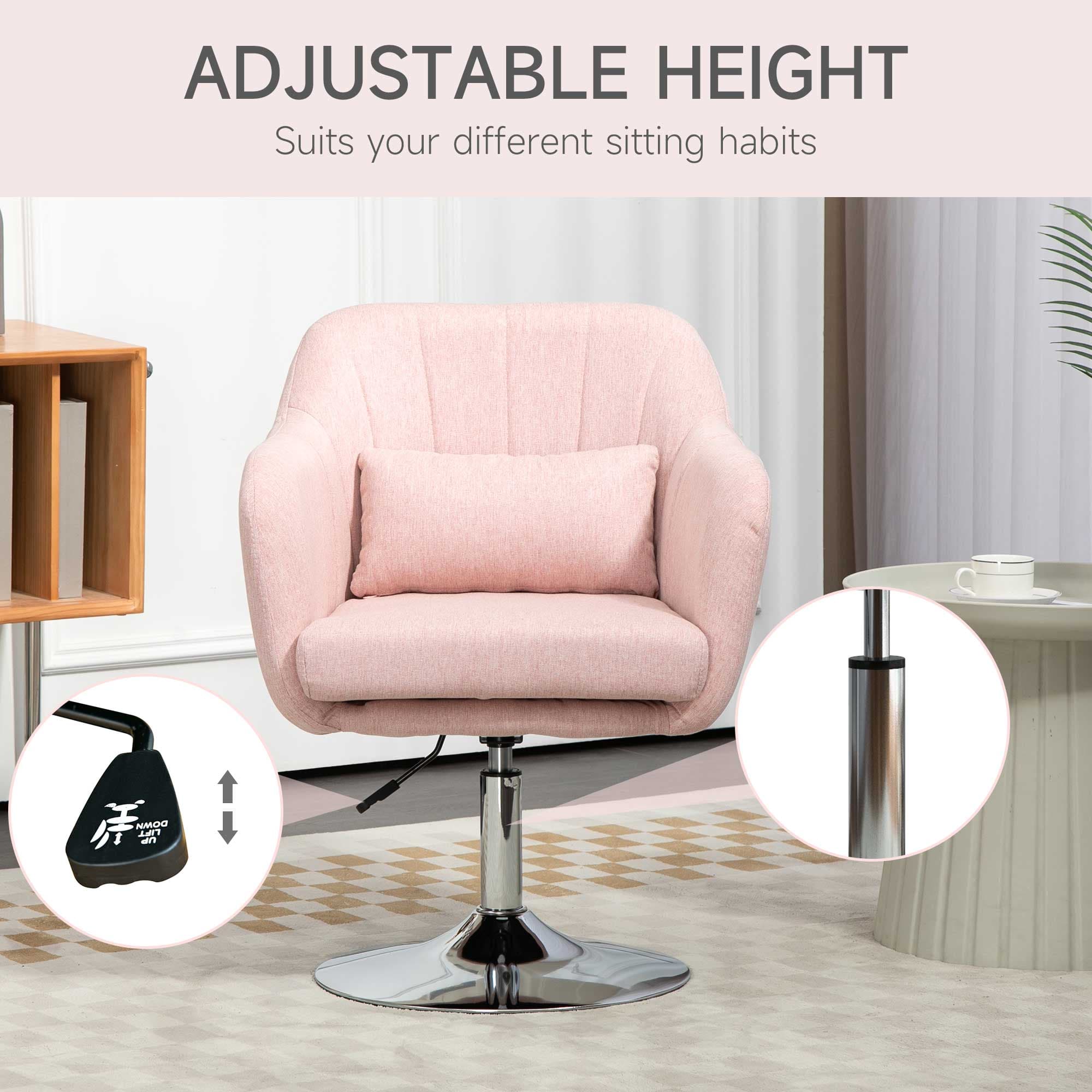 Pink Adjustable Swivel Accent Chair - image 4