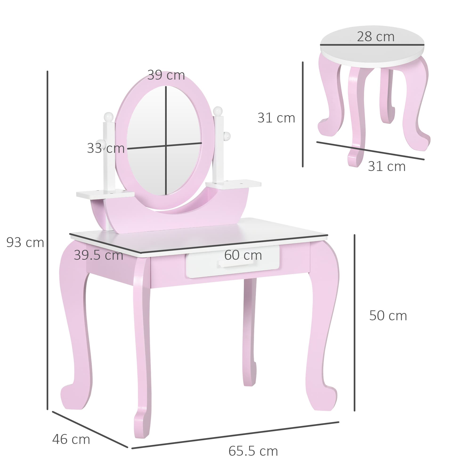 ZONEKIZ Pink Vanity Set - image 3