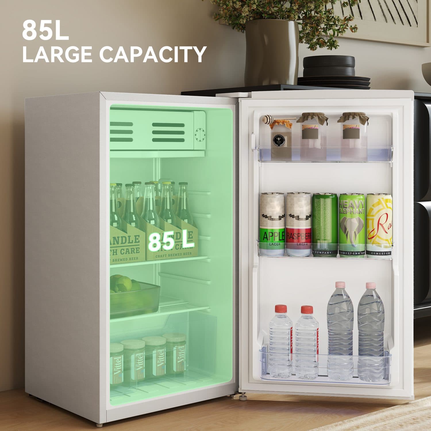 85-Litre Under-Counter Retro Fridge in White With Chiller Box - image 5