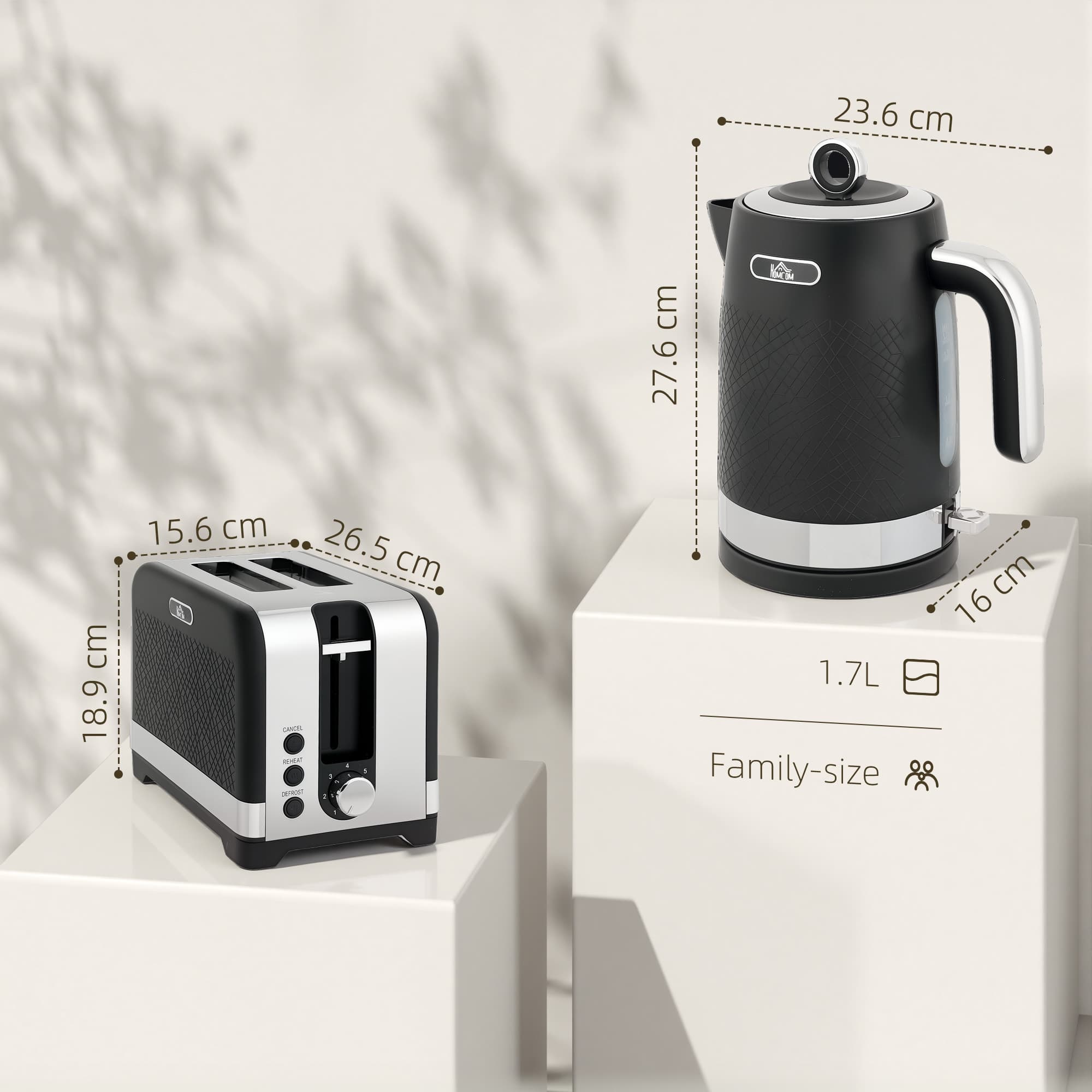 Matching Black Kettle and Toaster Set for the Kitchen - image 1