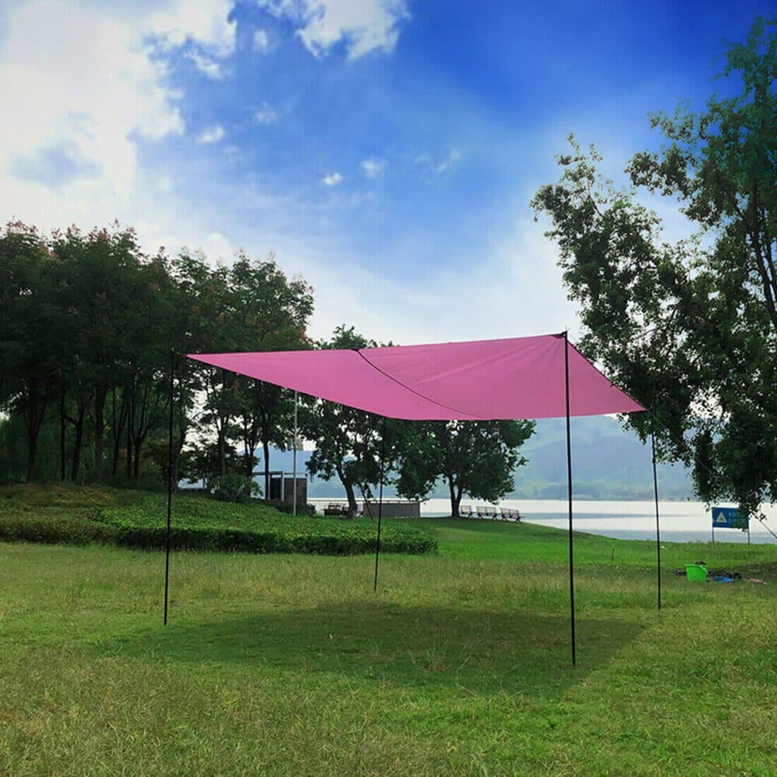 Two Adjustable Steel Poles for Tarps and Camping Shelters - image 2
