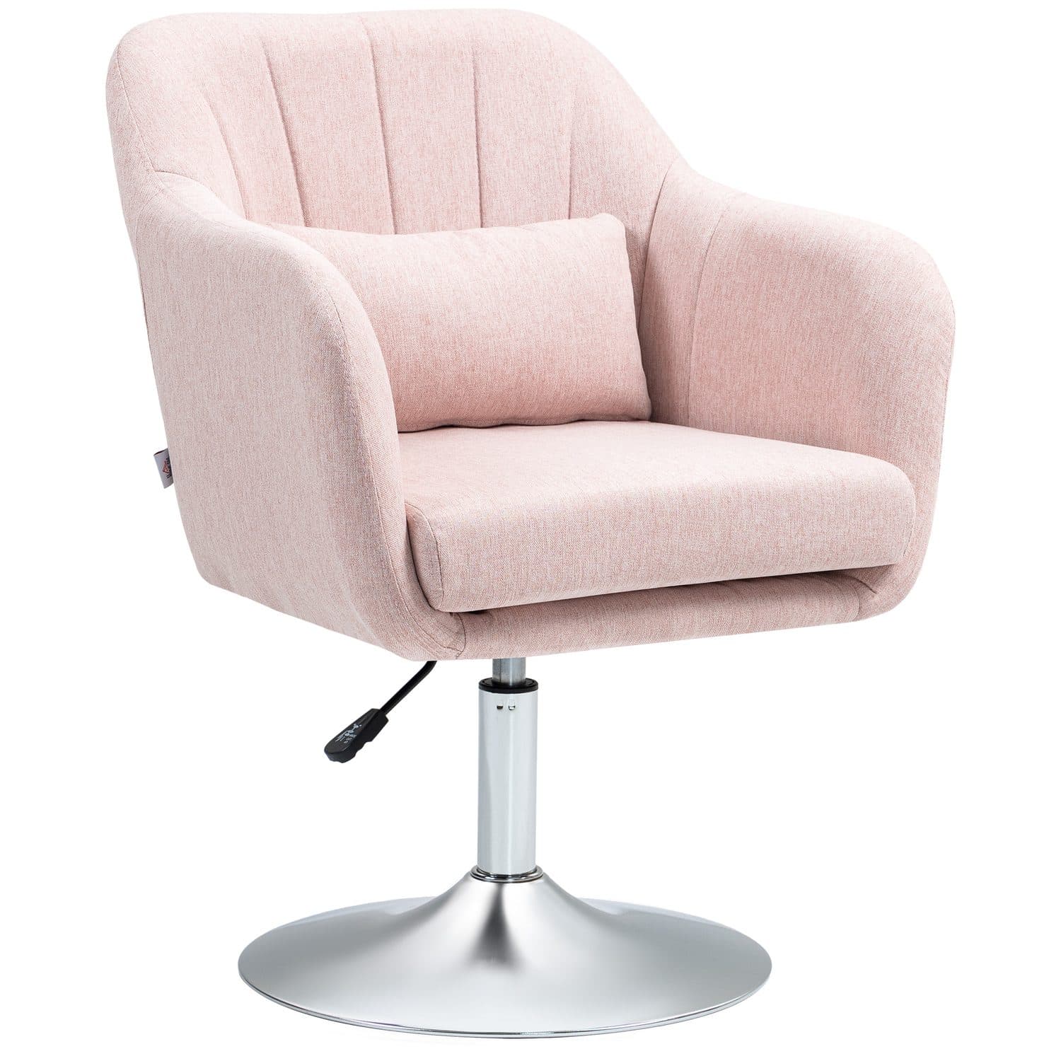 Pink Adjustable Swivel Accent Chair - Pink