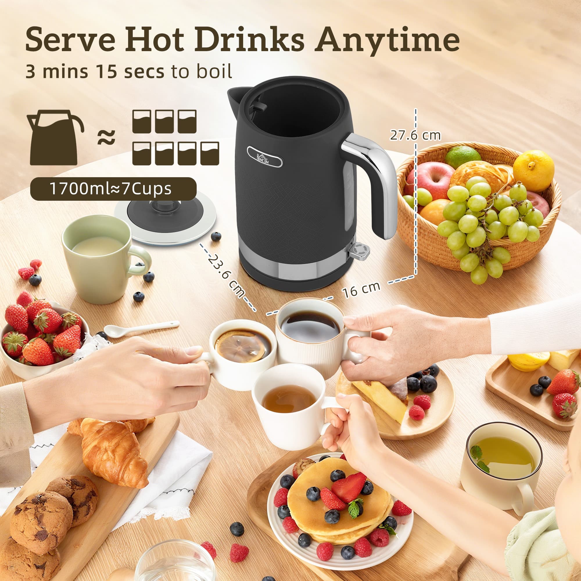Matching Black Kettle and Toaster Set for the Kitchen - image 5