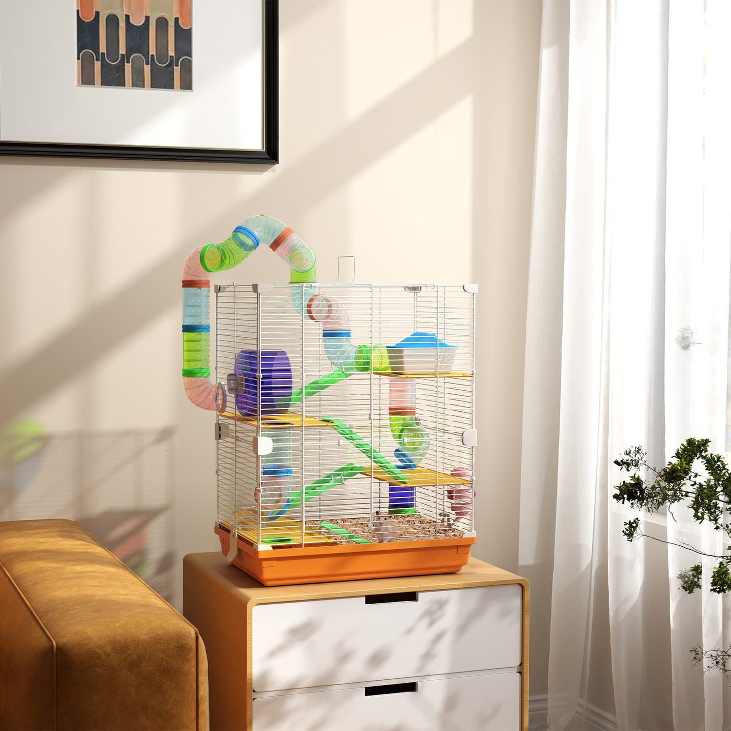 PawHut 5-Tier Hamster Cage Carrier - image 5