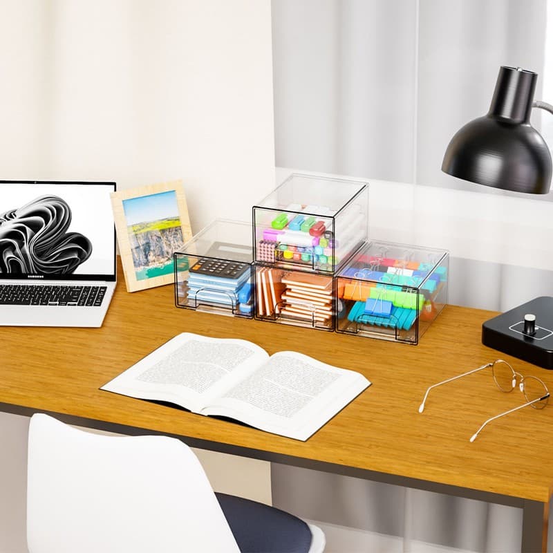 Clear Acrylic Stackable Storage Drawers | Set of 2 - image 1