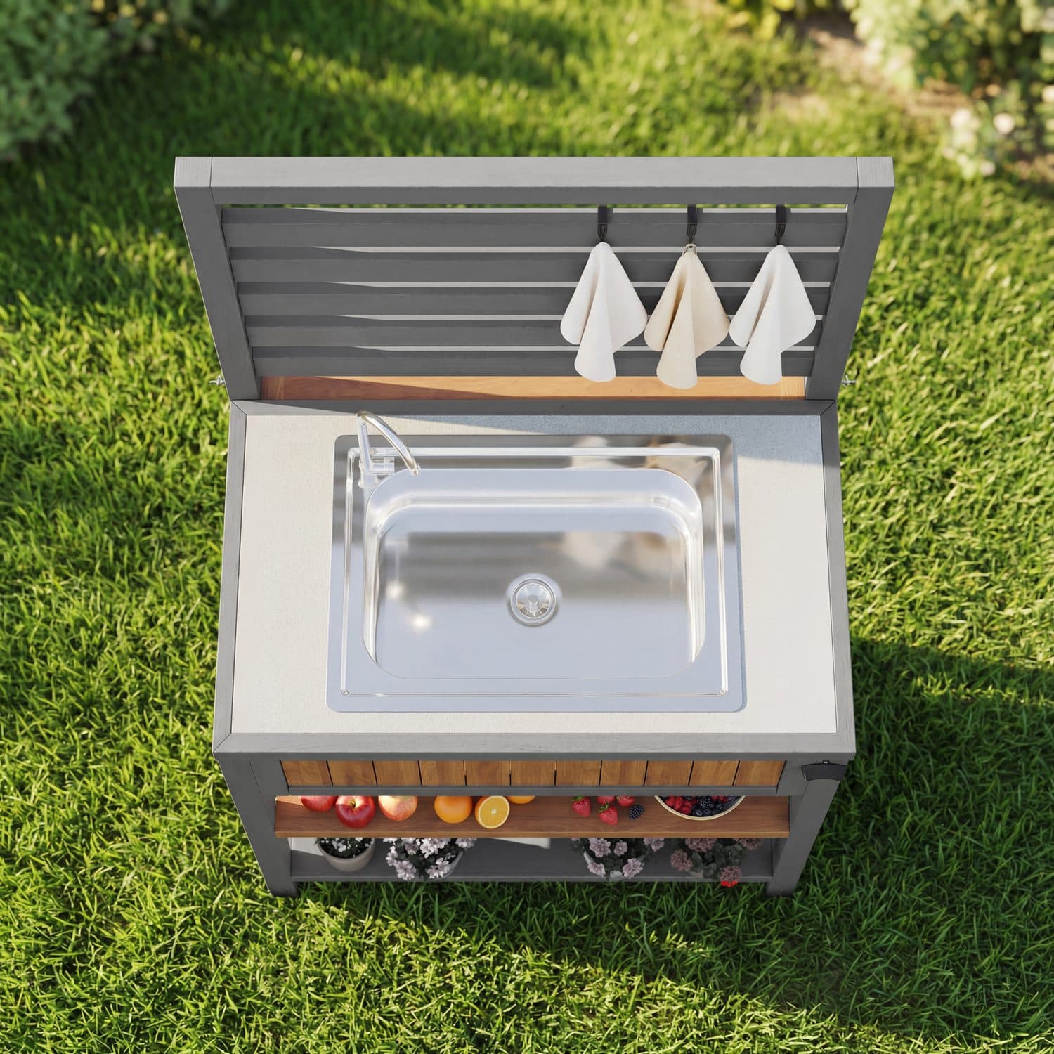 Wooden Outdoor Kitchen Cabinet - image 3