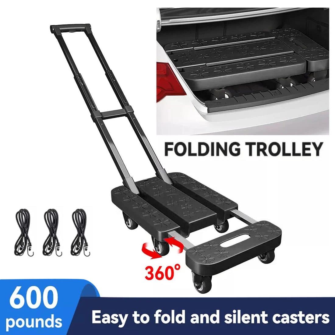 A Folding Platform Trolley That Collapses Flat for Storage - Default