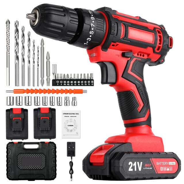 Drill and drive with a 21V cordless drill set - Default