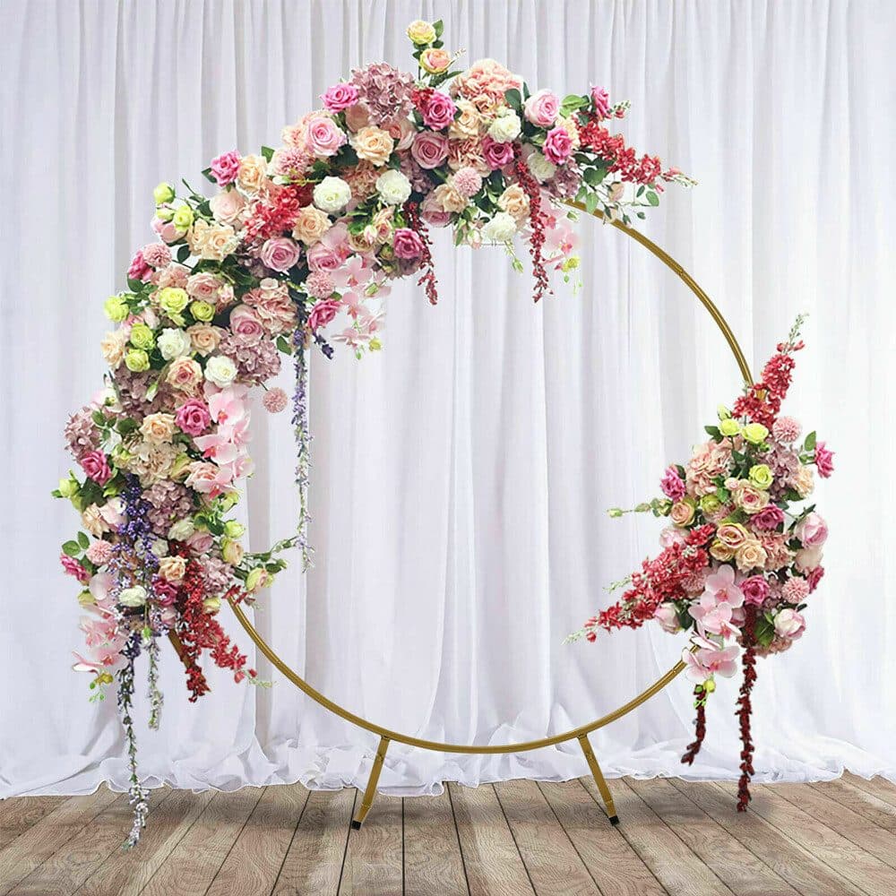 2m Gold Round Balloon Arch Backdrop Stand - image 4