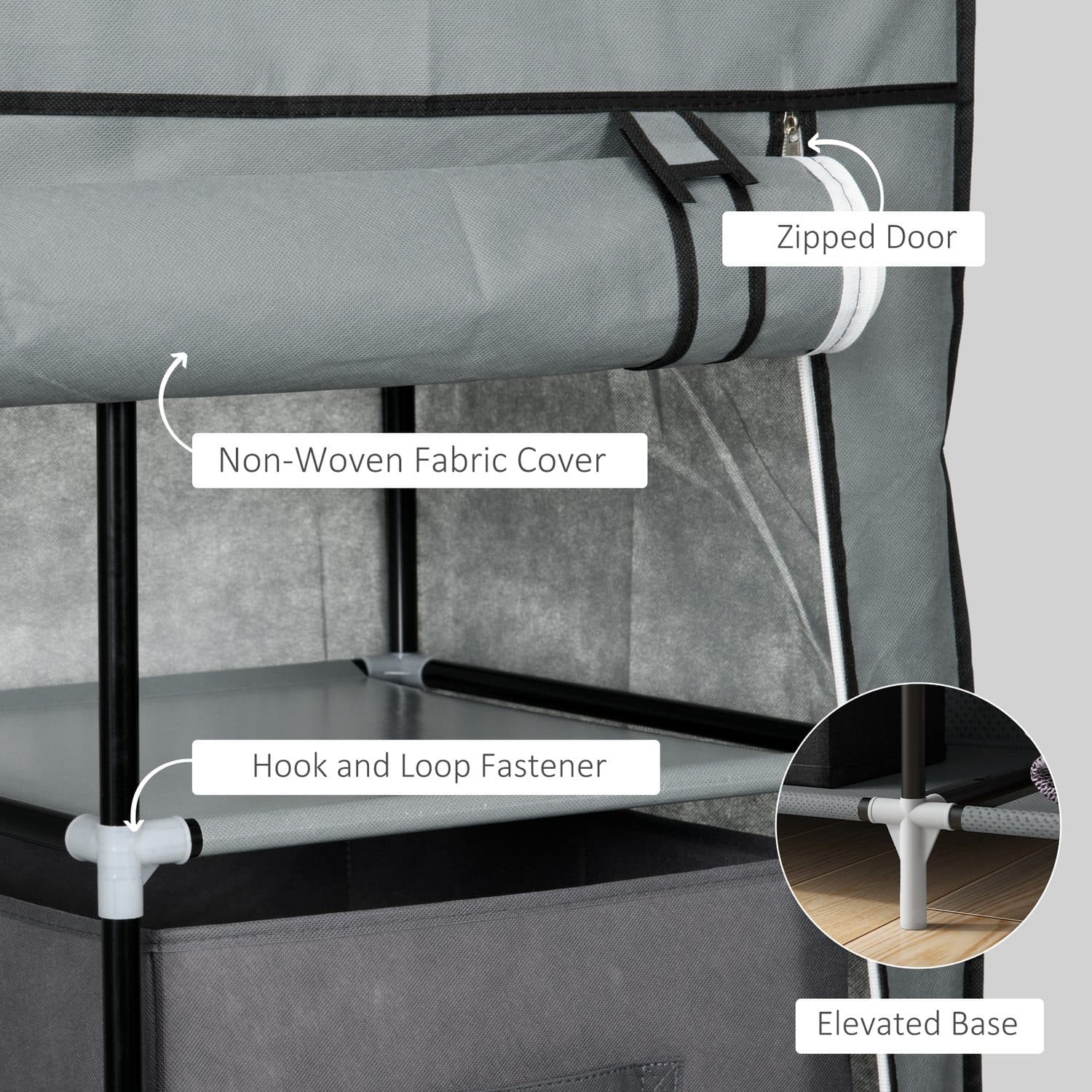 Portable Fabric Wardrobe for Clothes Storage - image 5