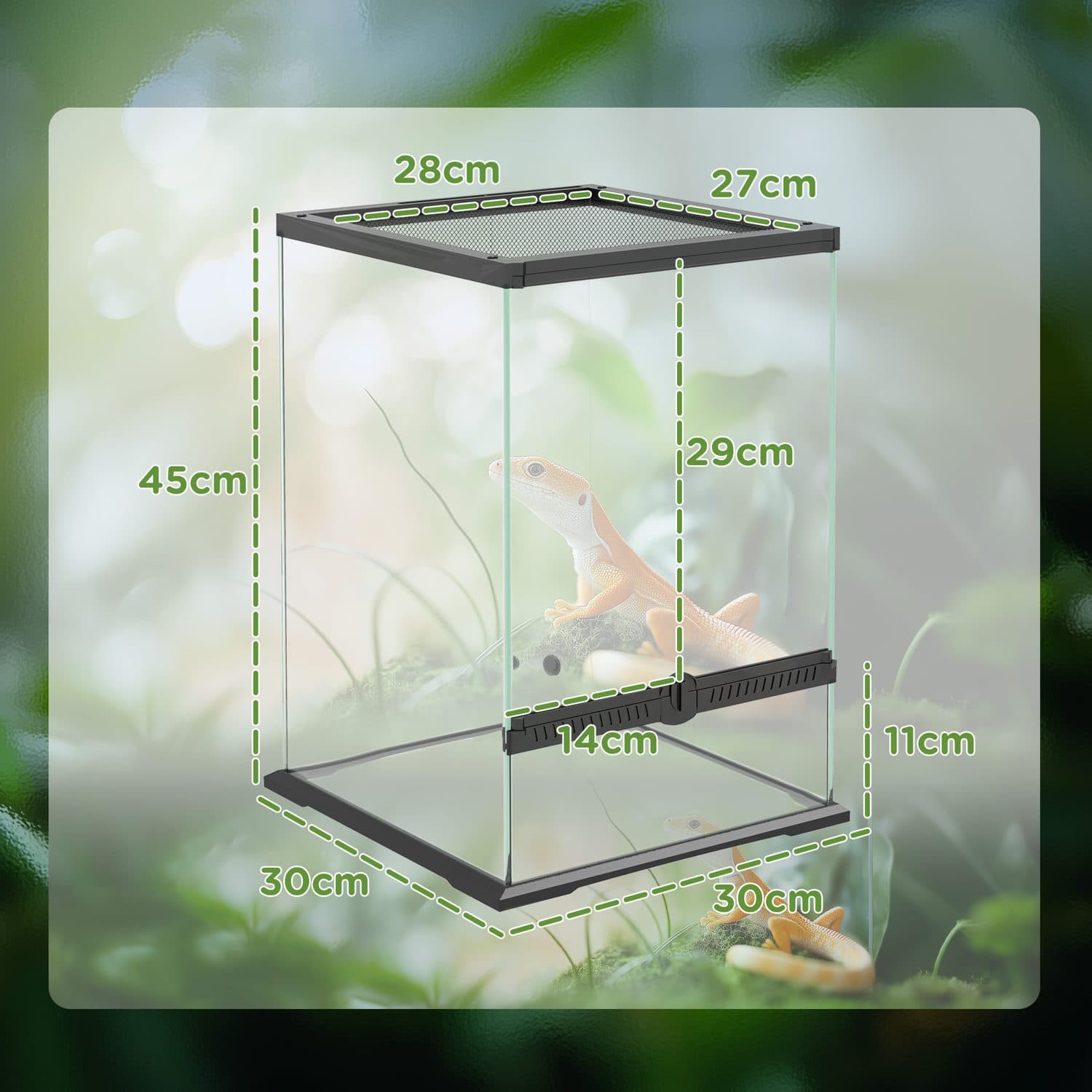 PawHut 40L Glass Vivarium with Anti-Escape Design - image 2