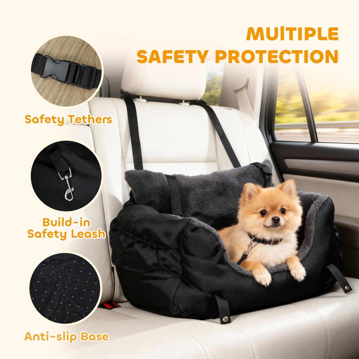 PawHut Dog Car Seat for Small Dogs - image 2