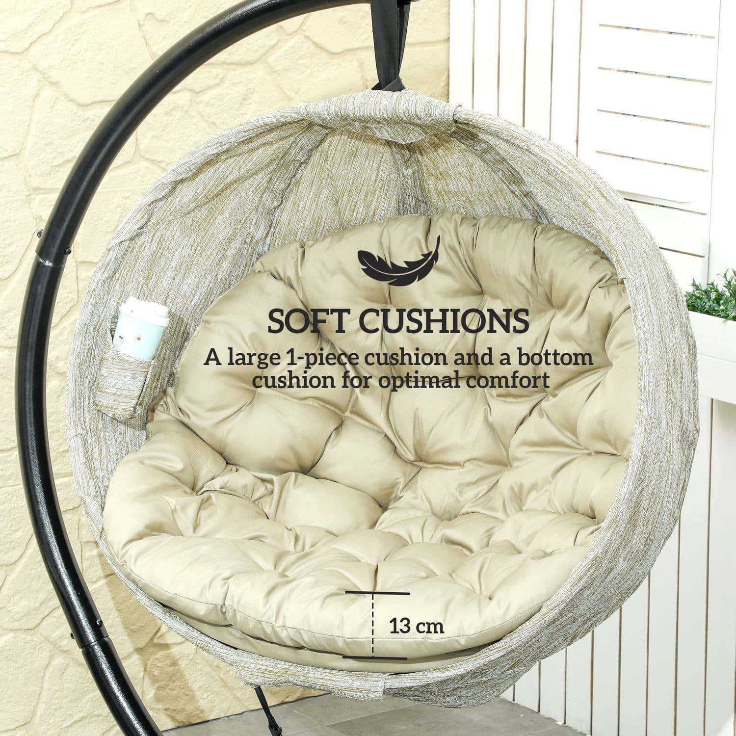 Khaki Hanging Egg Chair - image 1