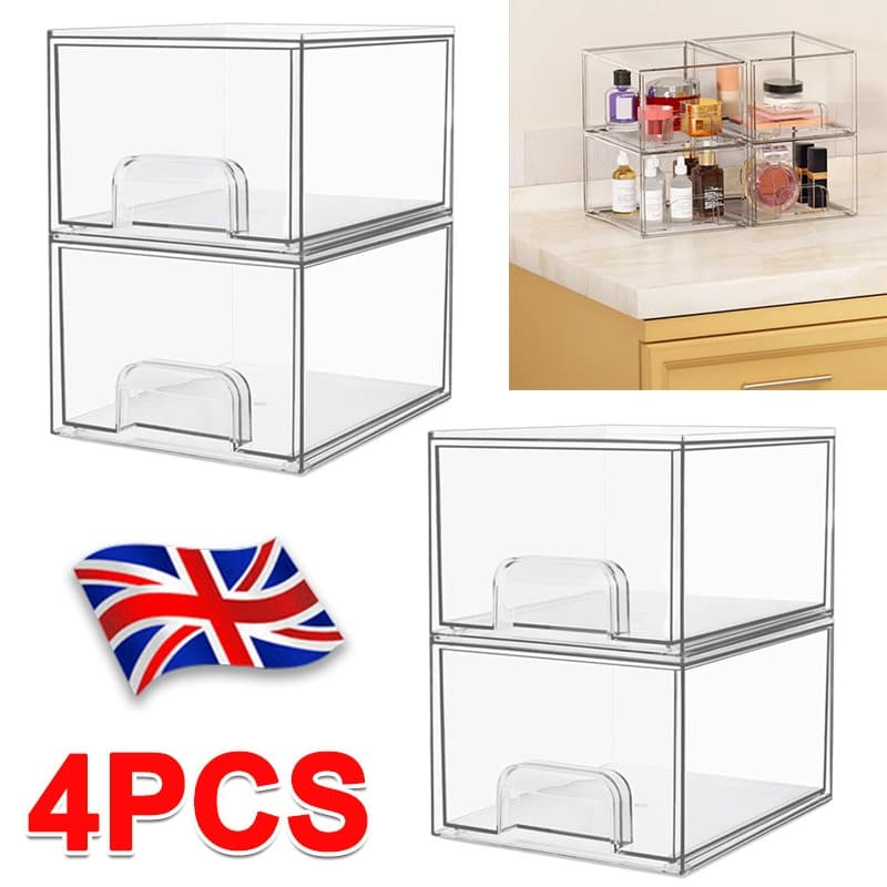 Clear Acrylic Stackable Storage Drawers | Set of 2 - image 5
