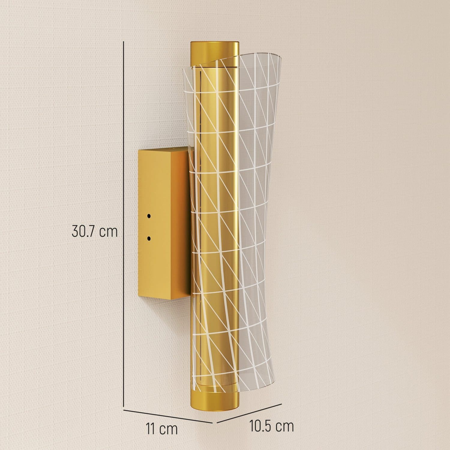 Geometric Mesh Wall Lights in Gold — Set of 2, 9W LED - image 5