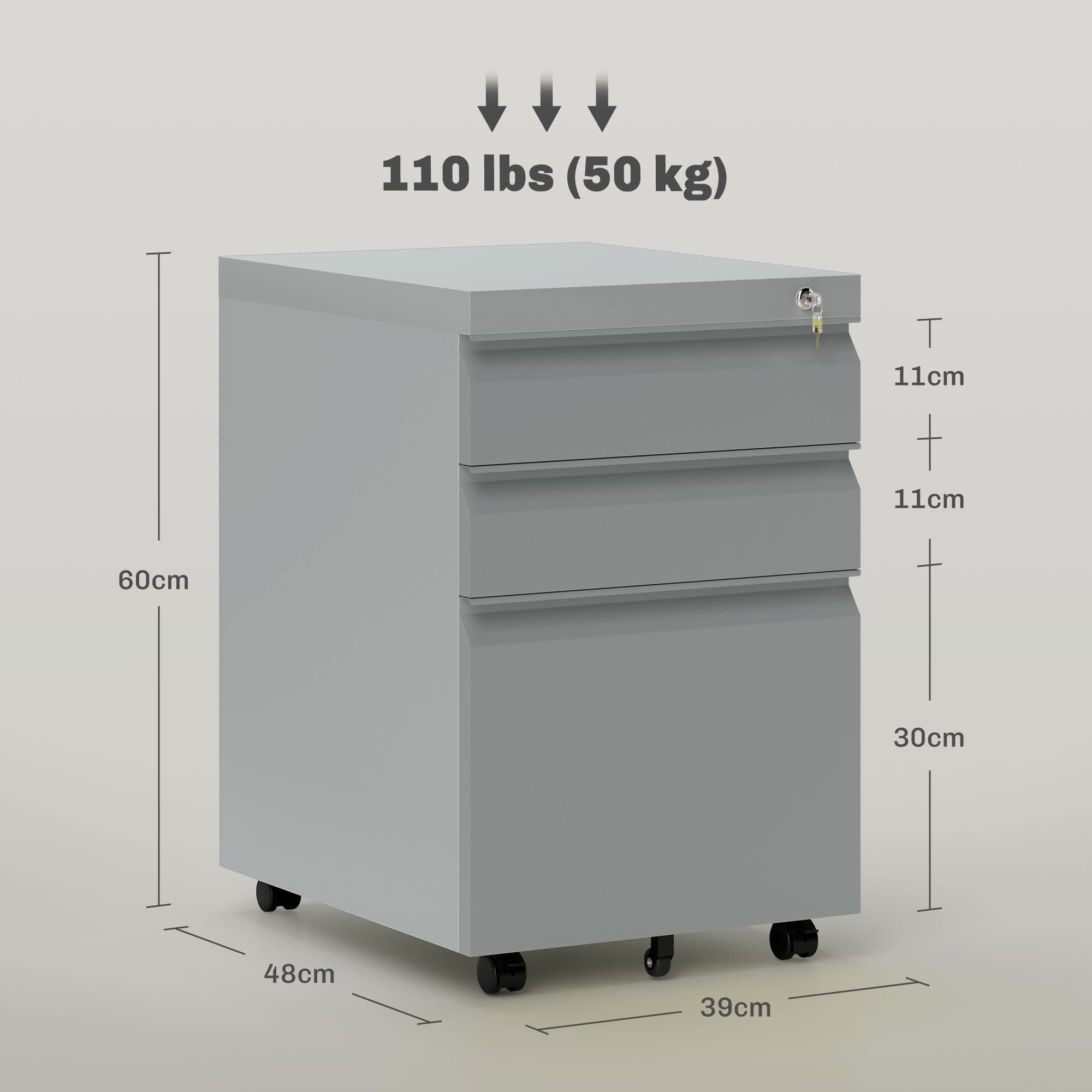 Grey mobile filing cabinet for organised home offices - image 4