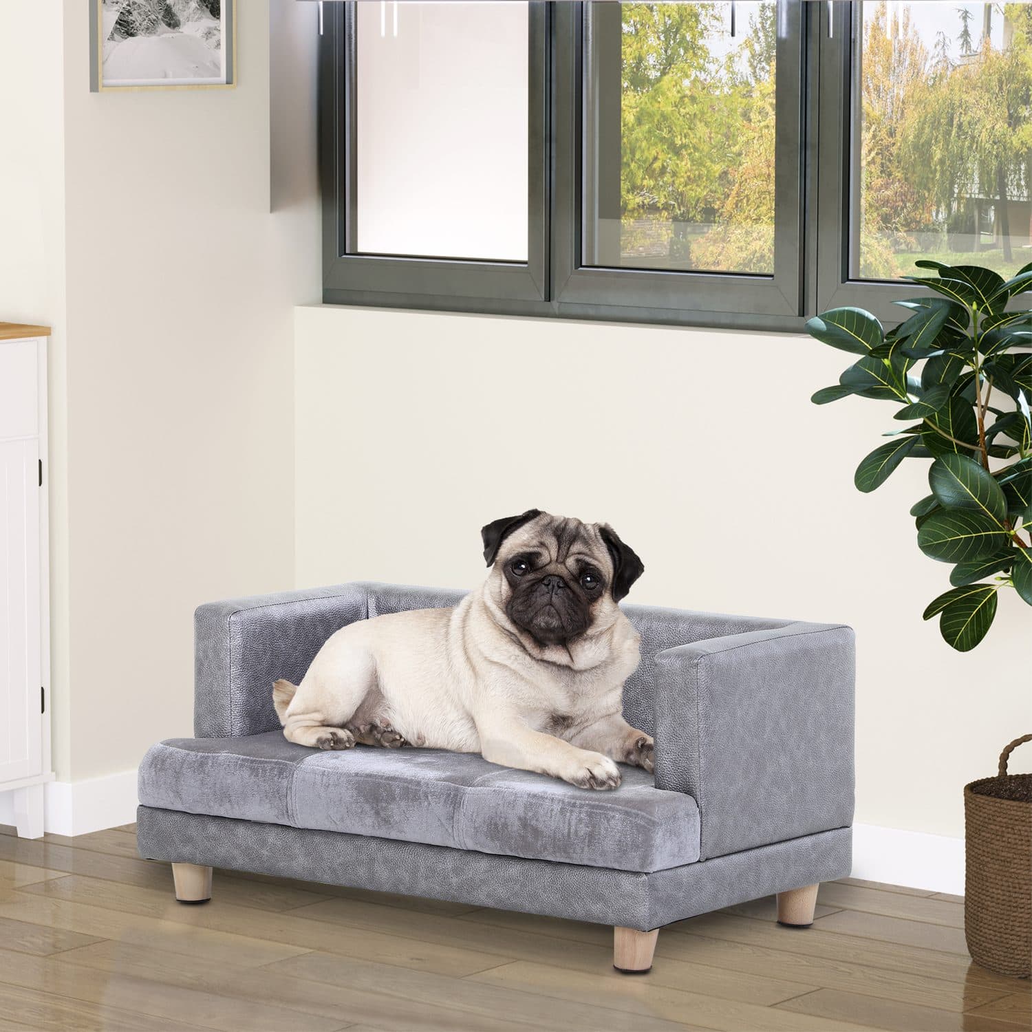 PawHut Elevated Dog Sofa - image 2