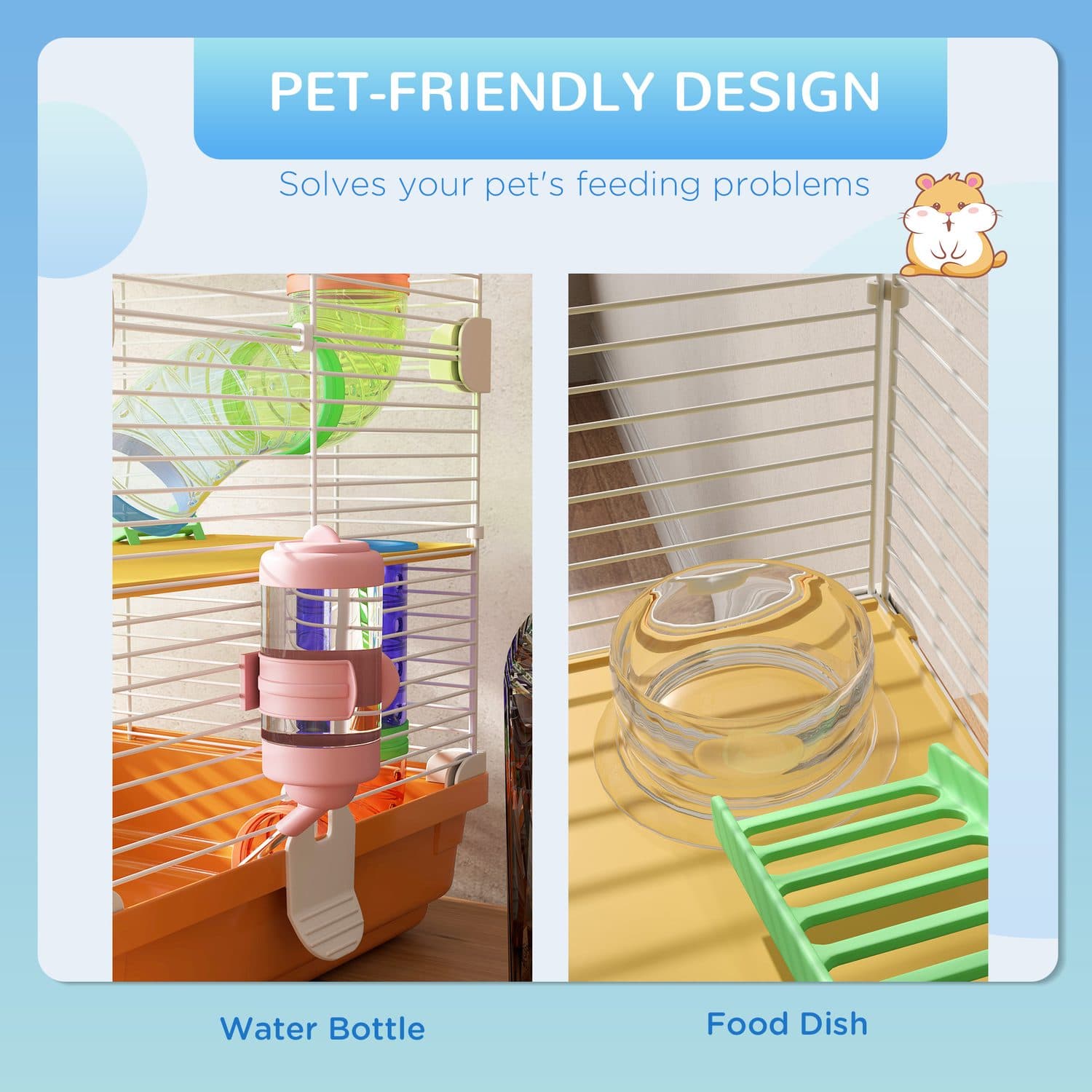 PawHut 5-Tier Hamster Cage Carrier - image 4