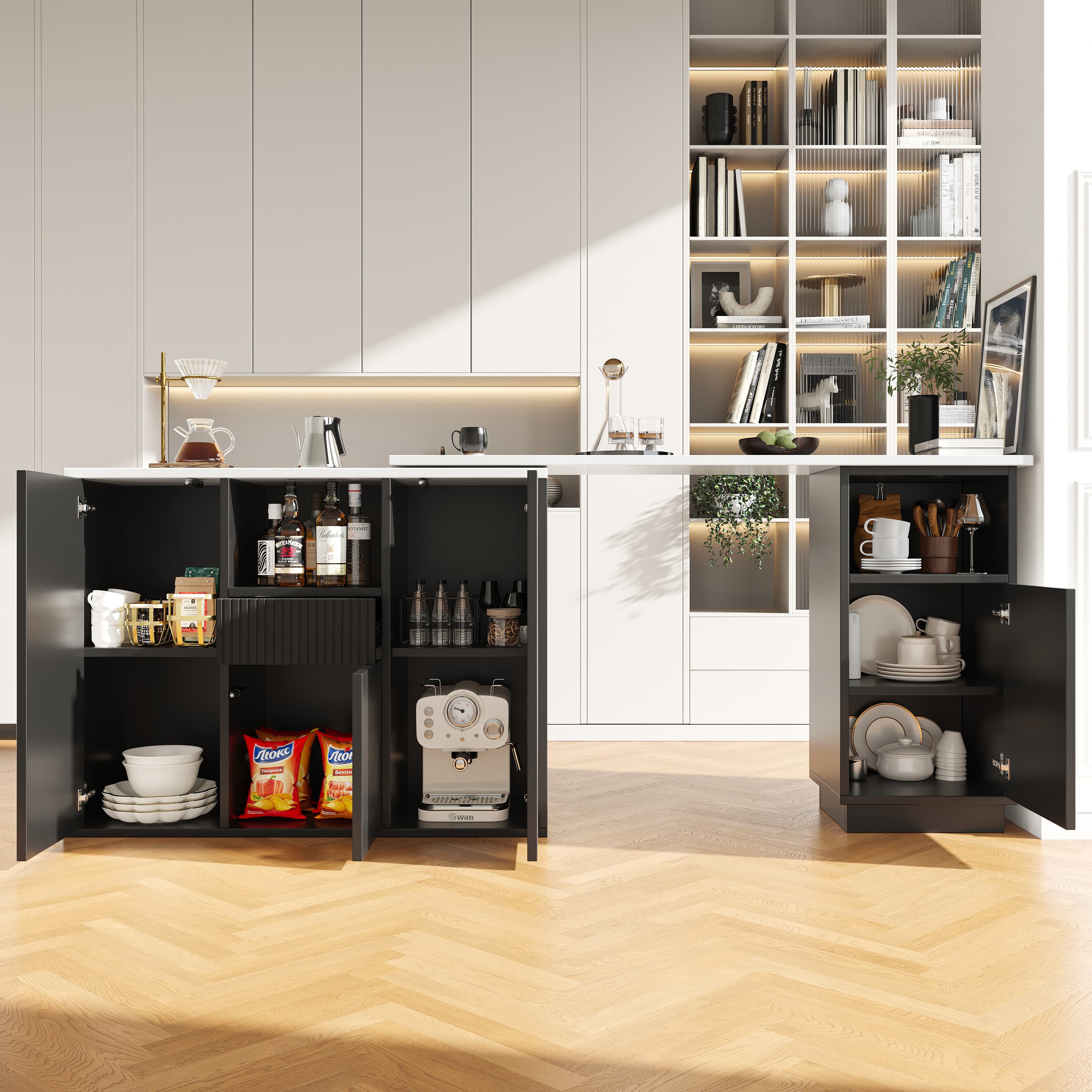 360° Swivelling Bar Table with Storage - image 4