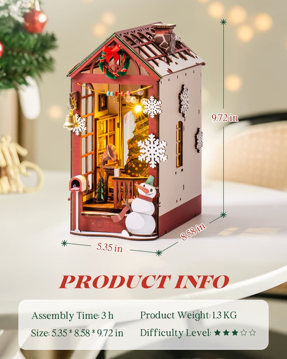 DIY Christmas Cottage Book Nook Kit - image 4
