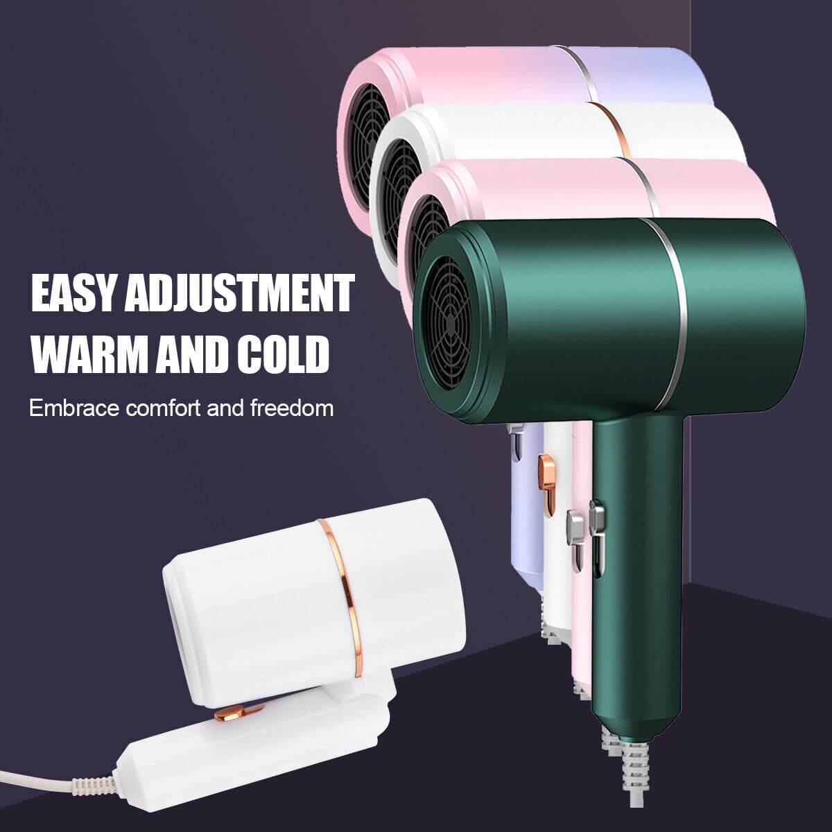 Foldable Compact Hair Dryer with Negative Ion Care - image 3