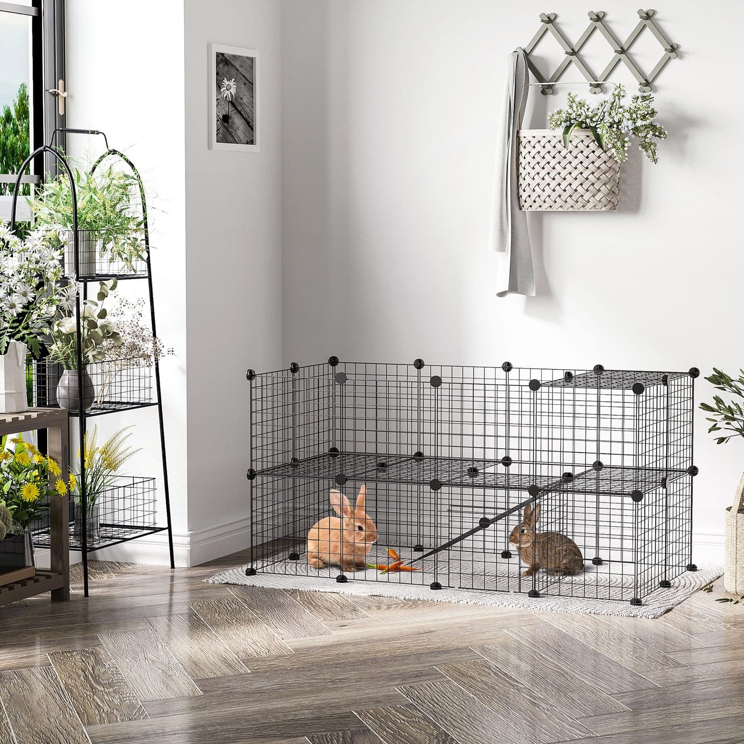 PawHut 36 Panel Metal Wire Playpen for Rabbits and Small Animals - image 4
