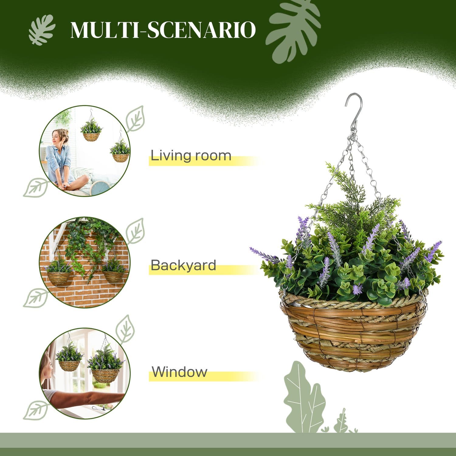 Artificial Hanging Lavender Pots for Easy Colour - image 5