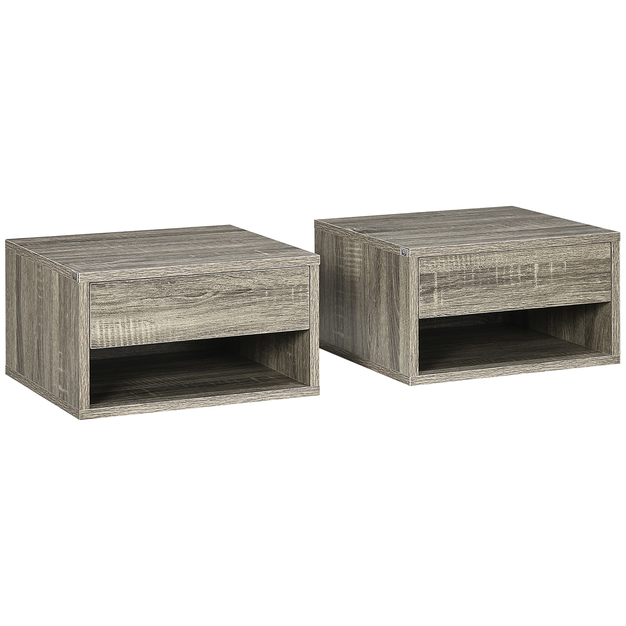 Save Floor Space with Two Floating Bedside Tables - multicolored