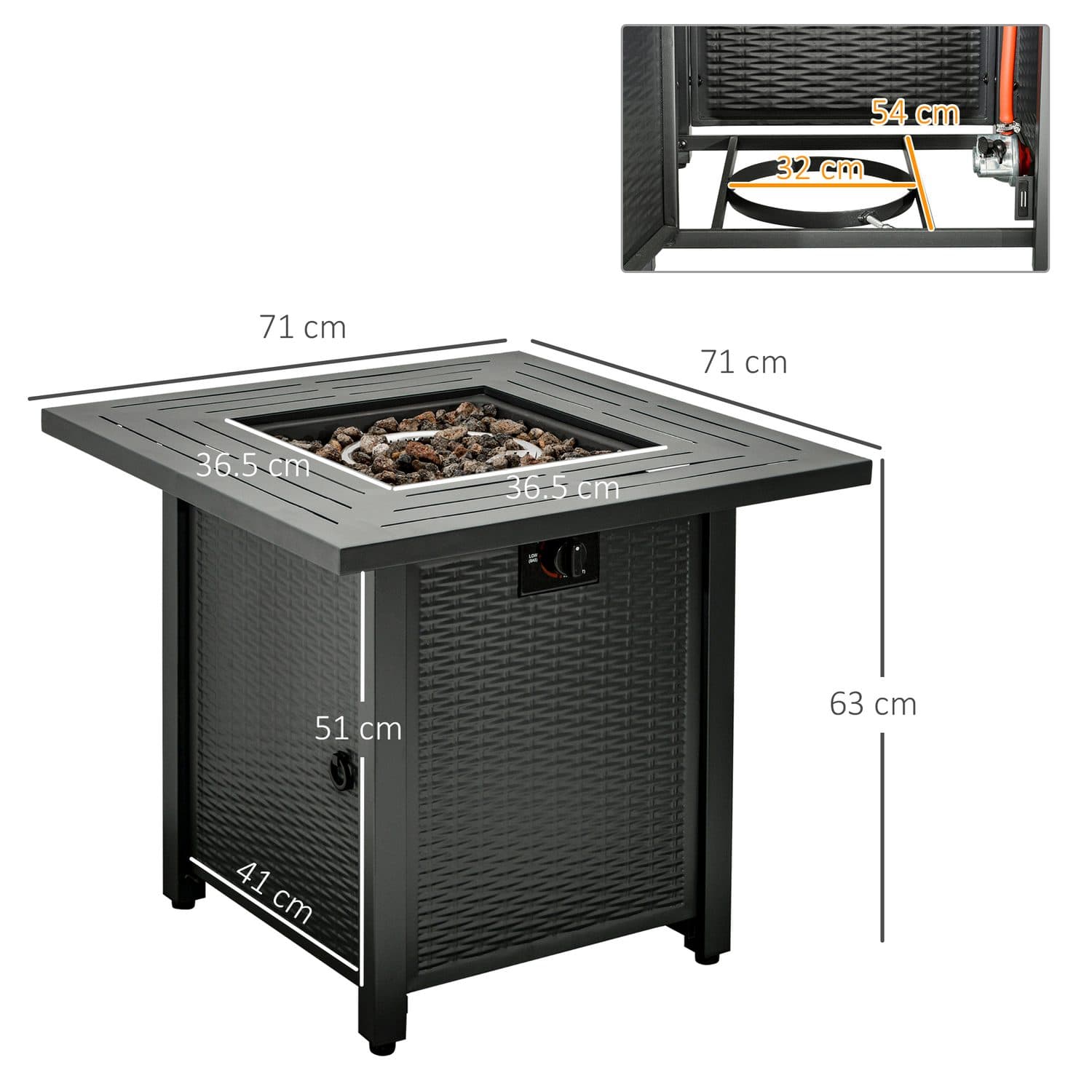 40000 BTU Rattan Fire Pit Table - image 2