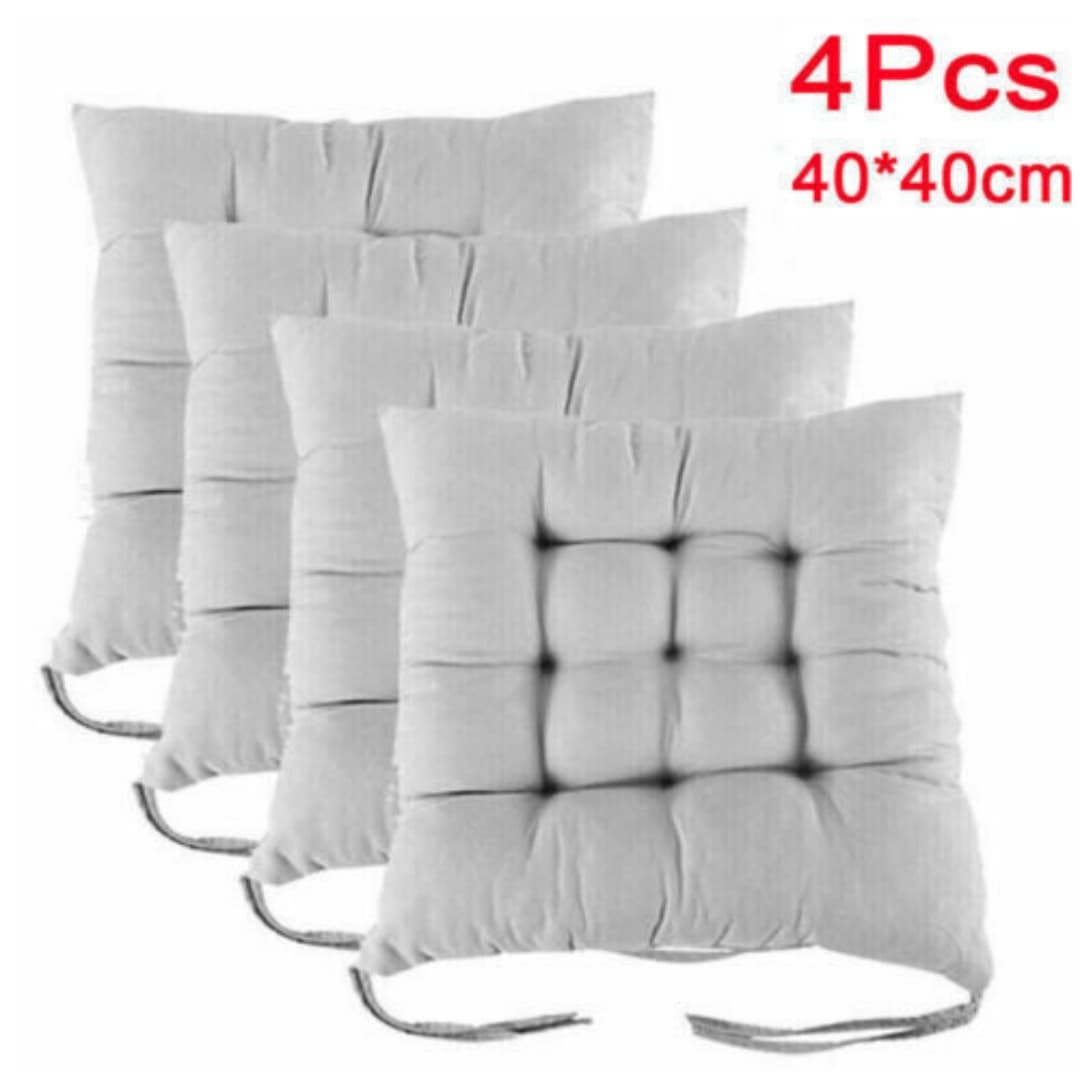 Four Tufted Seat Pad Cushions for Dining, Kitchen and Garden Chairs - image 5