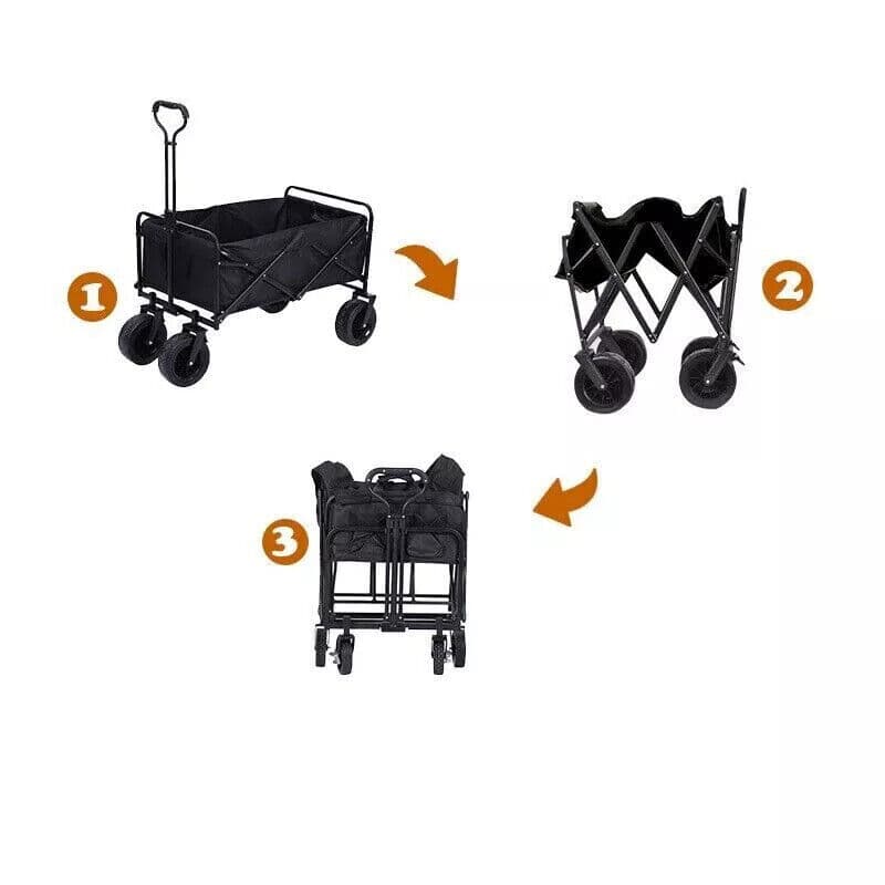 Folding Wagon Trolley with Four Wide Wheels for Outdoors - image 10