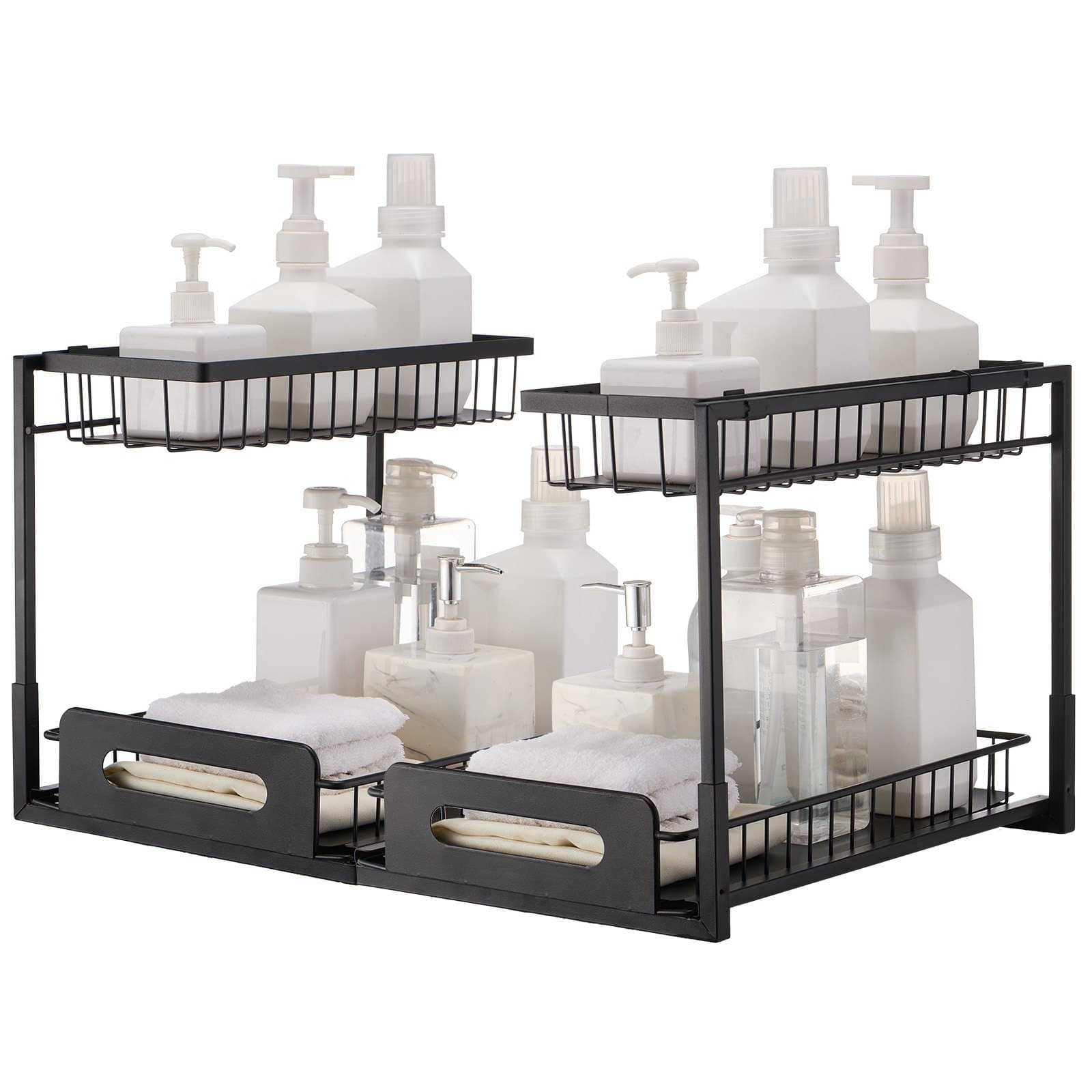 2-Tier Pull Out Organiser for Under Sink & Cabinet Storage - FZSLLTGPFECS5ERAHV0