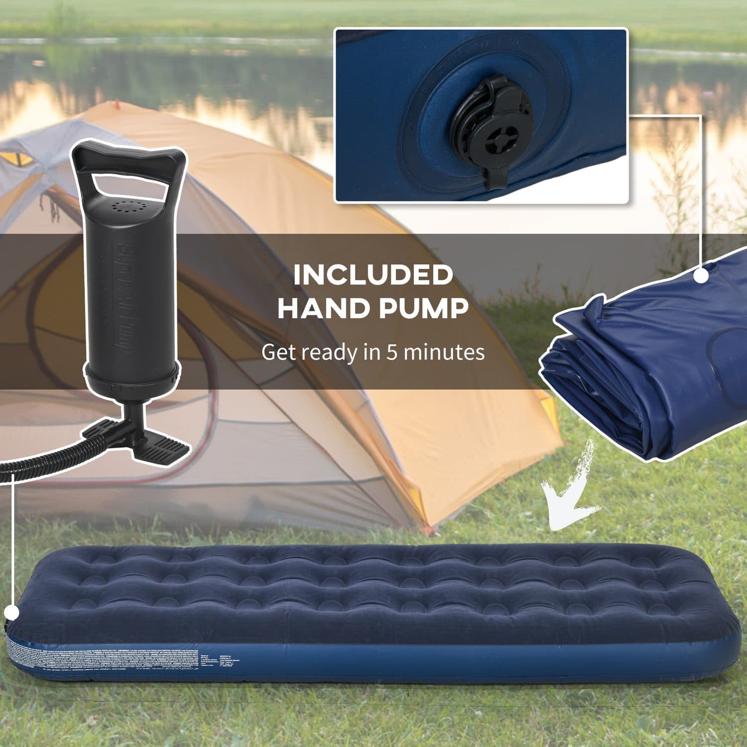 A portable single air bed for guests, camping and travel - image 5