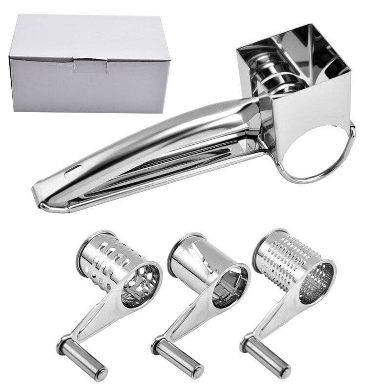 Rotary Cheese Grater with 3 Swappable Grating Drums - Default