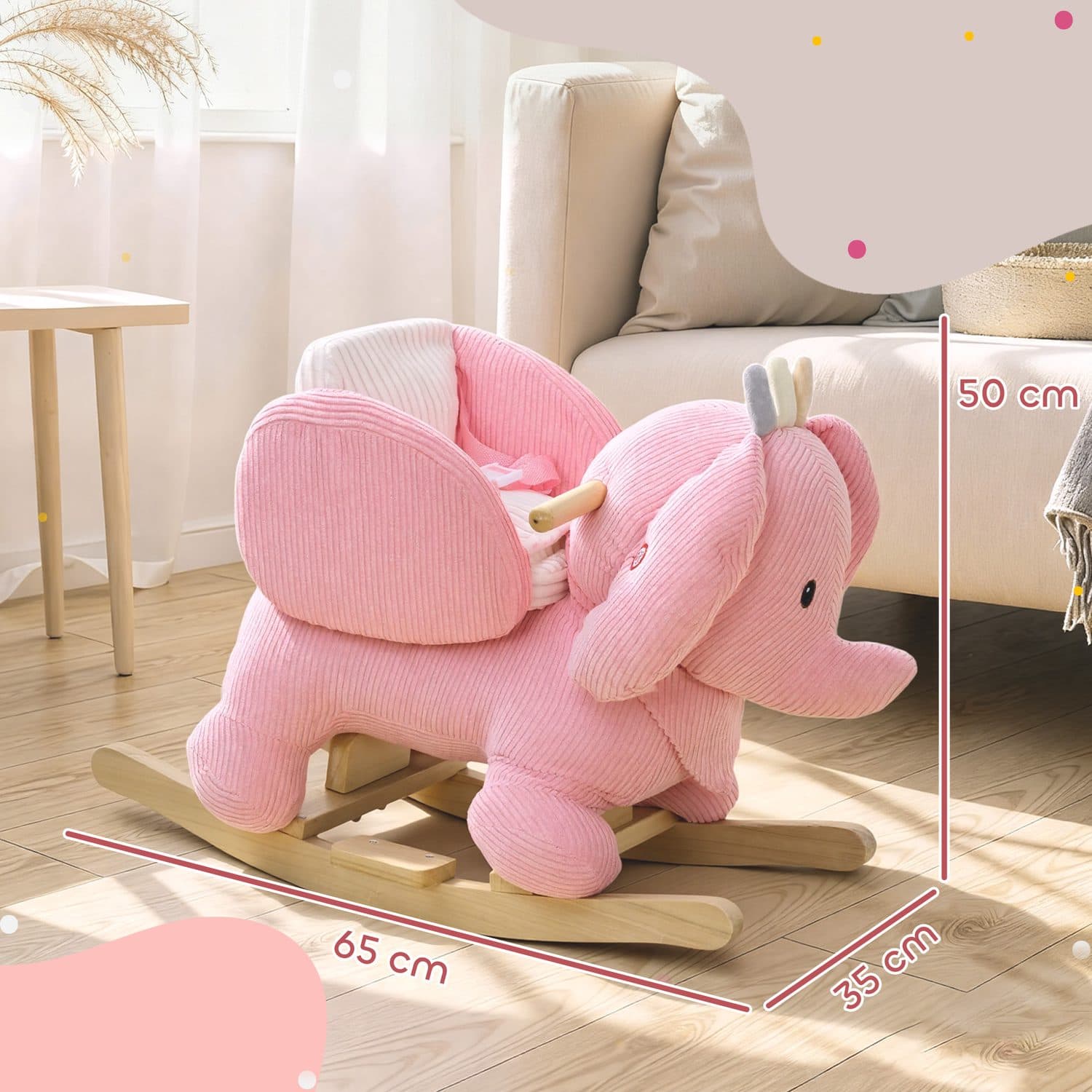 A soft pink elephant rocker for steady toddler play - image 1