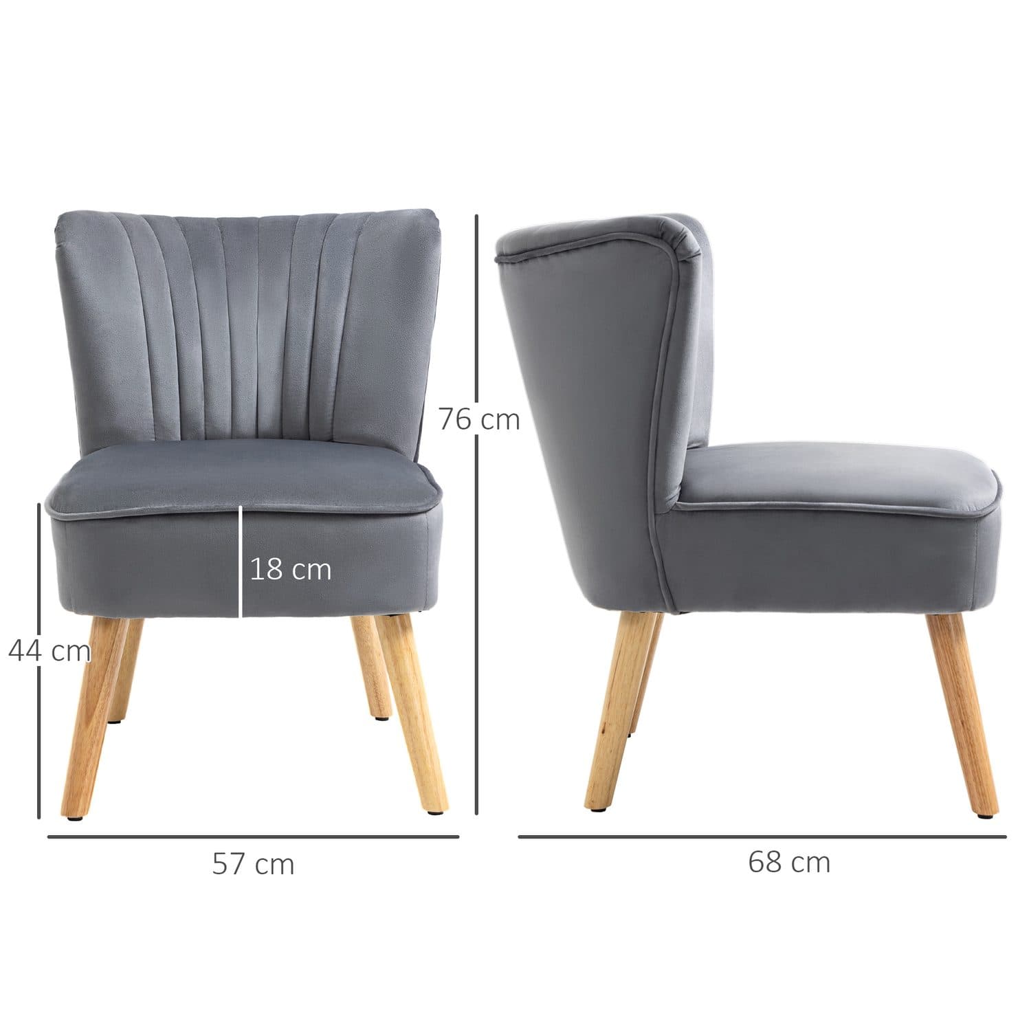 Grey Velvet Accent Chair - image 2