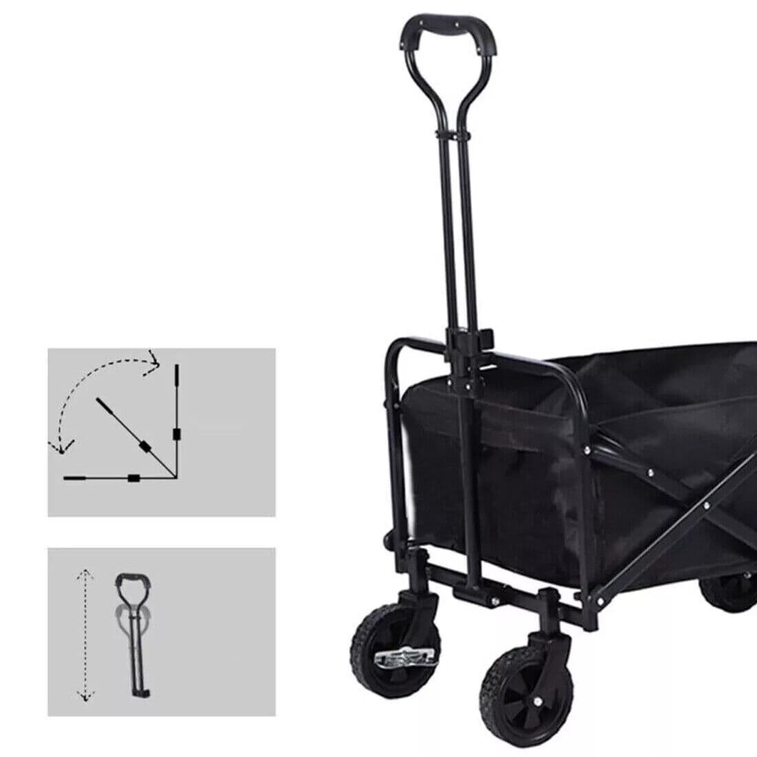 Folding Wagon Trolley with Four Wide Wheels for Outdoors - image 7