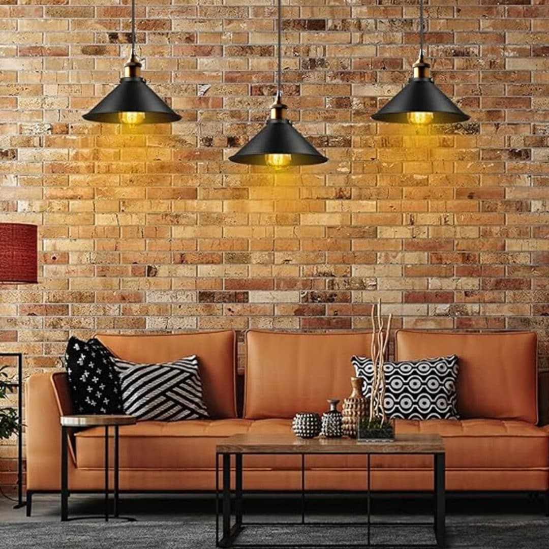 Vintage Industrial Pendant Light with Black Metal Dome - image 7