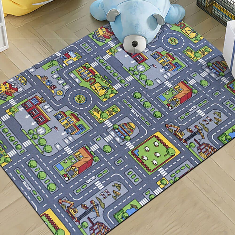 Children's Town Road Map Rug for Toy Cars - image 8