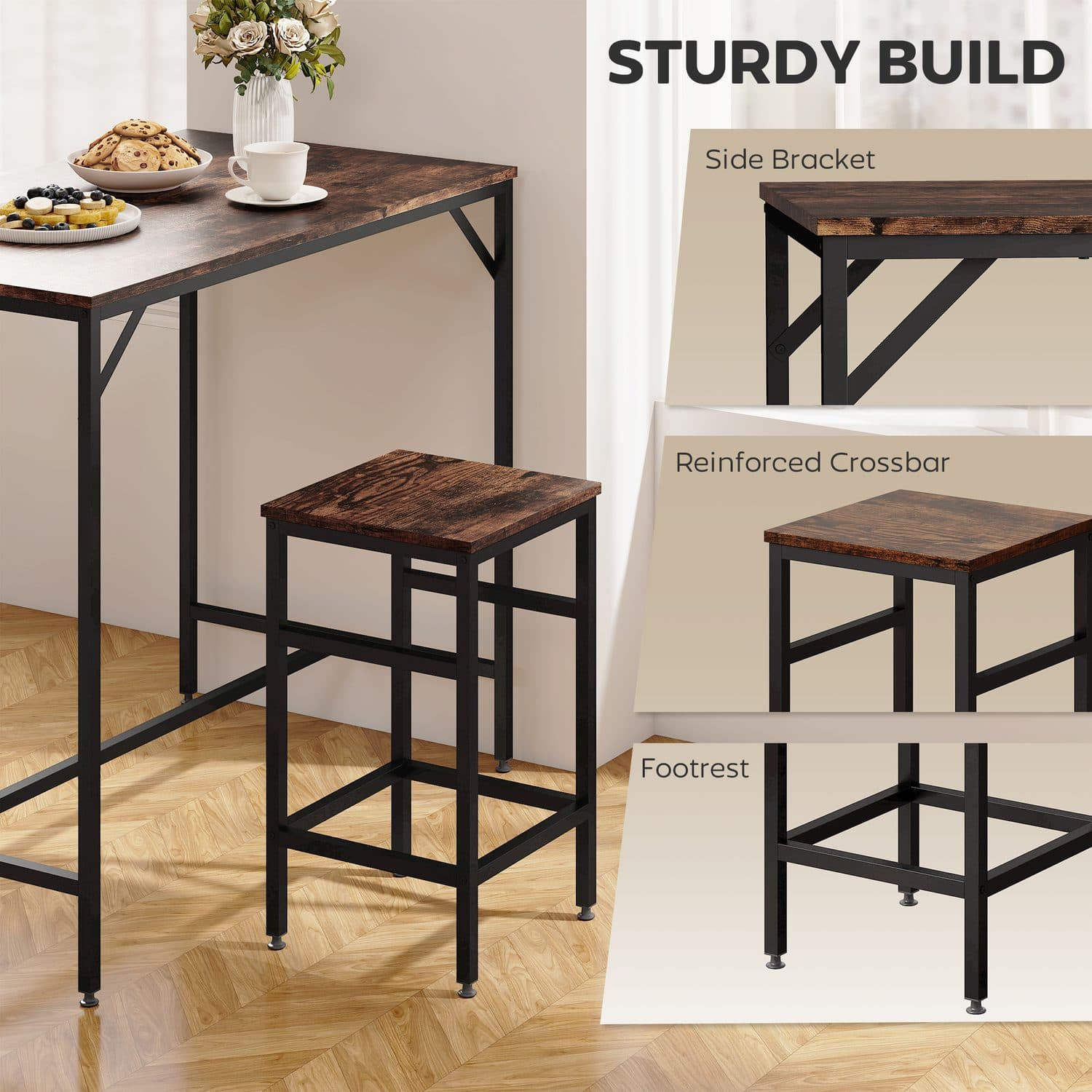 Space-Saving Breakfast Bar Set - image 2
