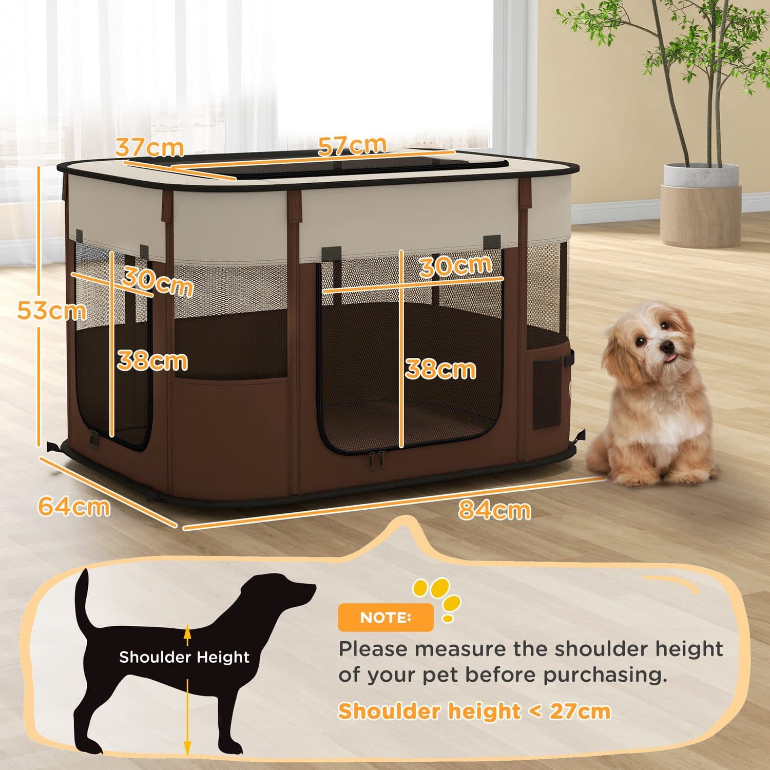 PawHut Foldable Pet Playpen for Indoor and Outdoor Use - image 3