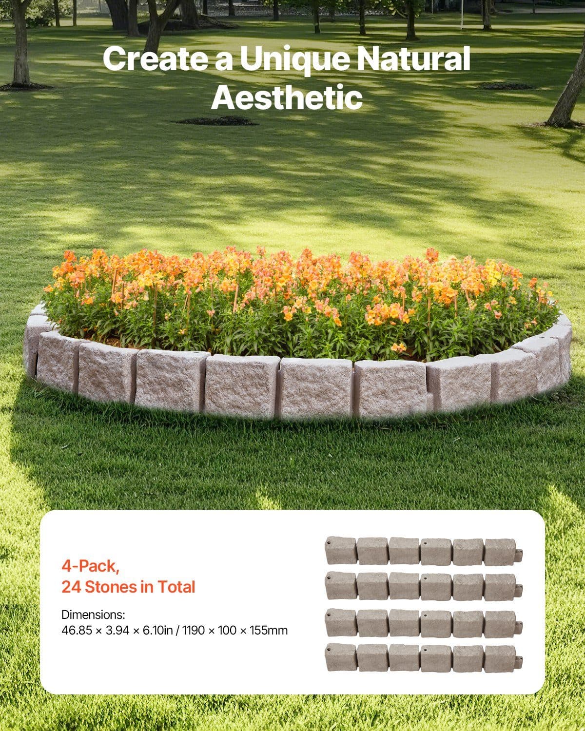 Flexible Faux Stone Lawn Edging for Garden Borders - image 4